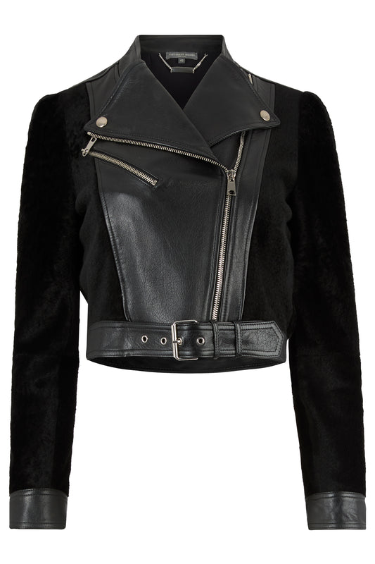 Alexander Mcqueen Shearling Leather Biker Jacket
