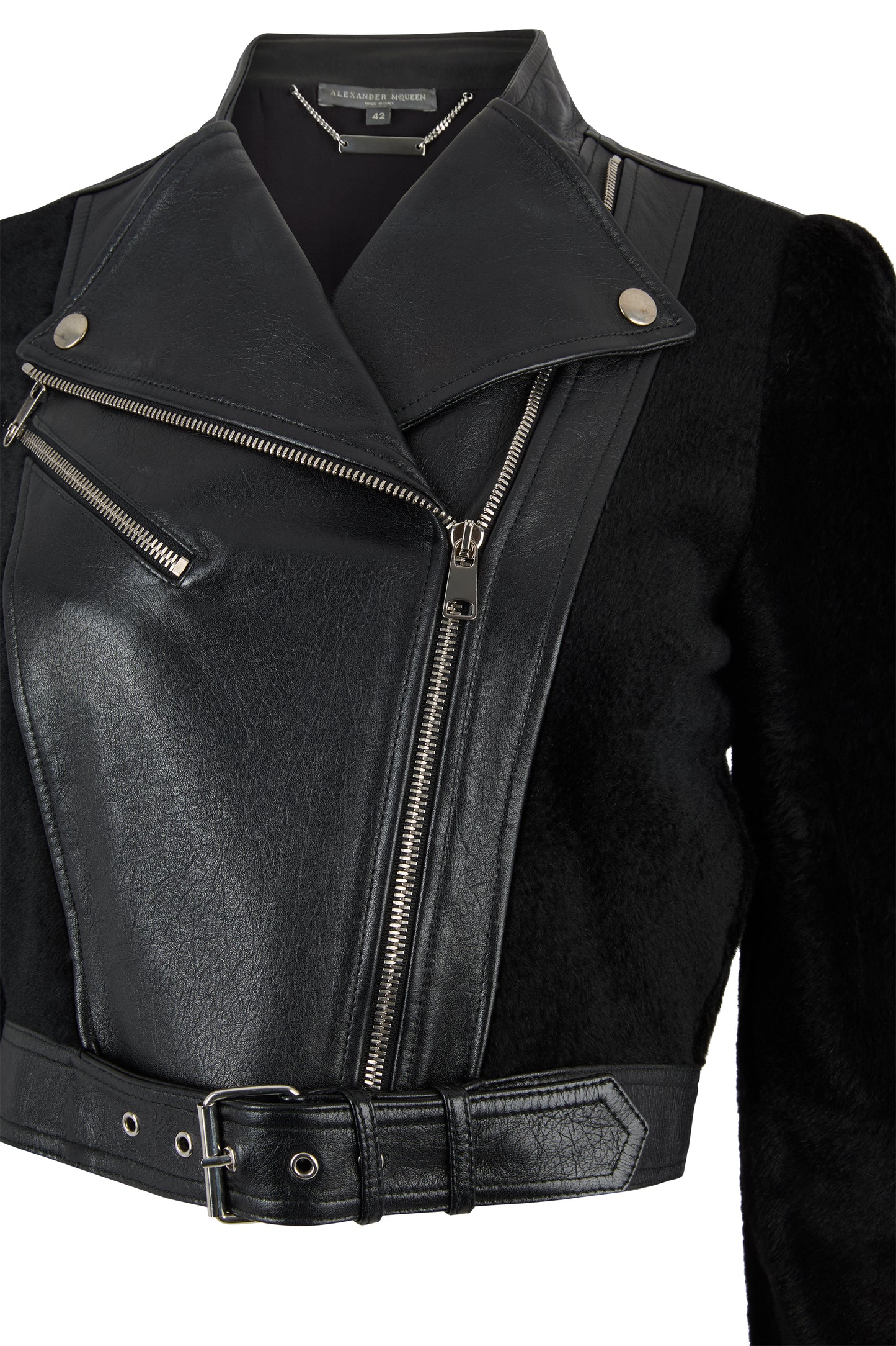 Alexander Mcqueen Shearling Leather Biker Jacket