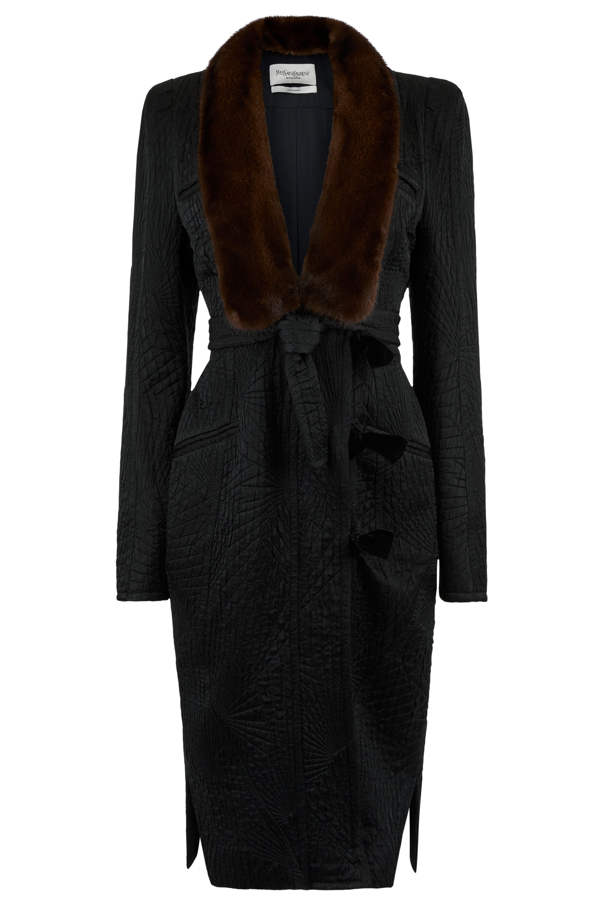 Vintage Yves Saint Laurent F/W 2004 Black Wool & Silk Longline
