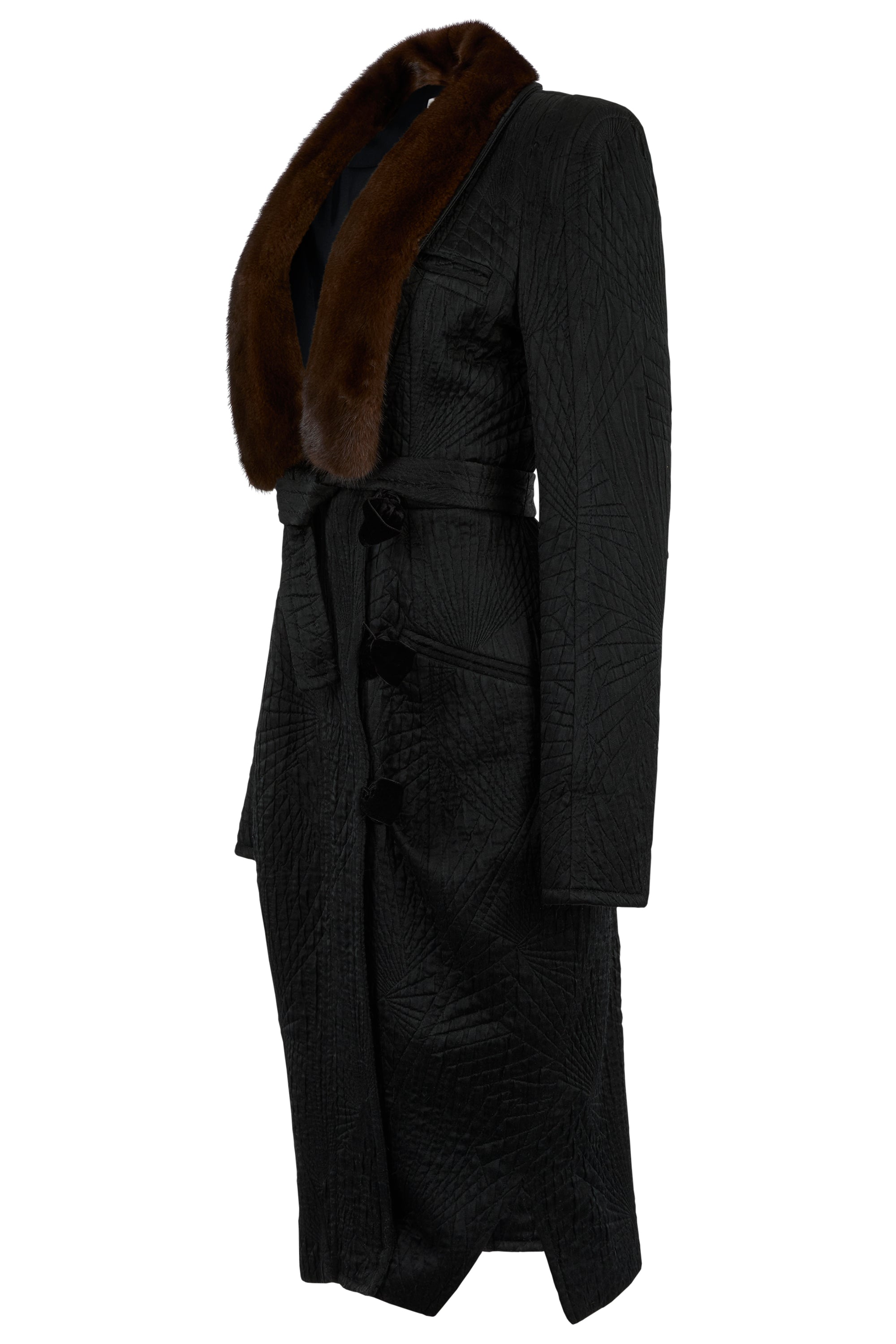Vintage Yves Saint Laurent F/W 2004 Black Wool & Silk Longline