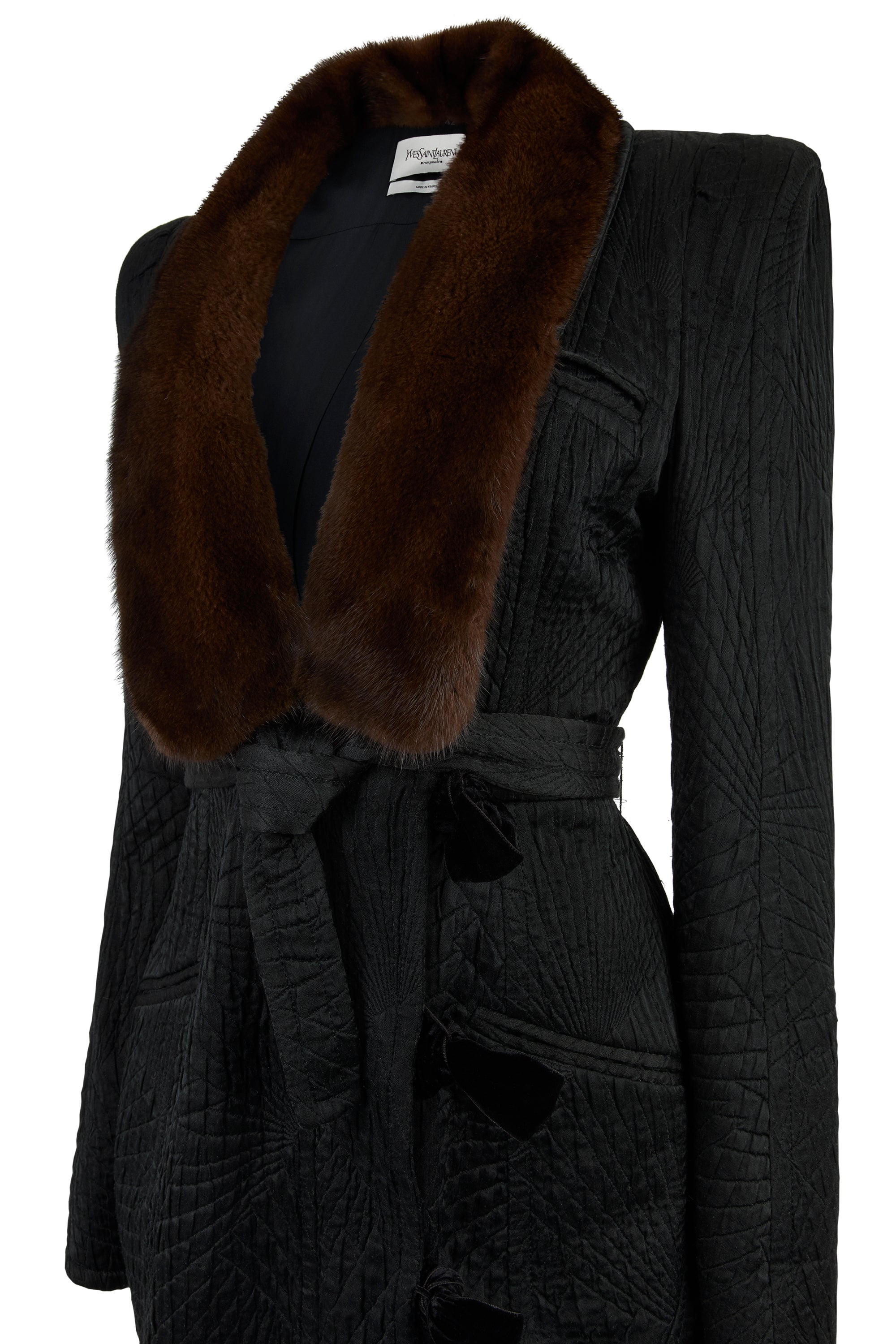 Vintage Yves Saint Laurent F/W 2004 Black Wool & Silk Longline