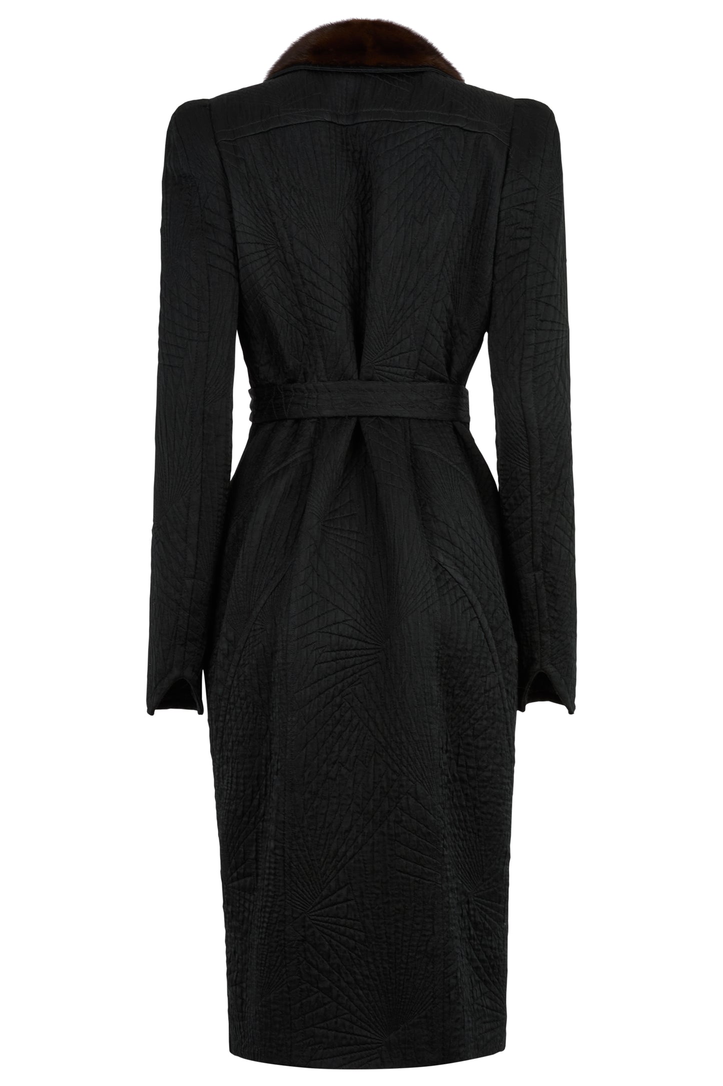 Vintage Yves Saint Laurent F/W 2004 Black Wool & Silk Longline Coat