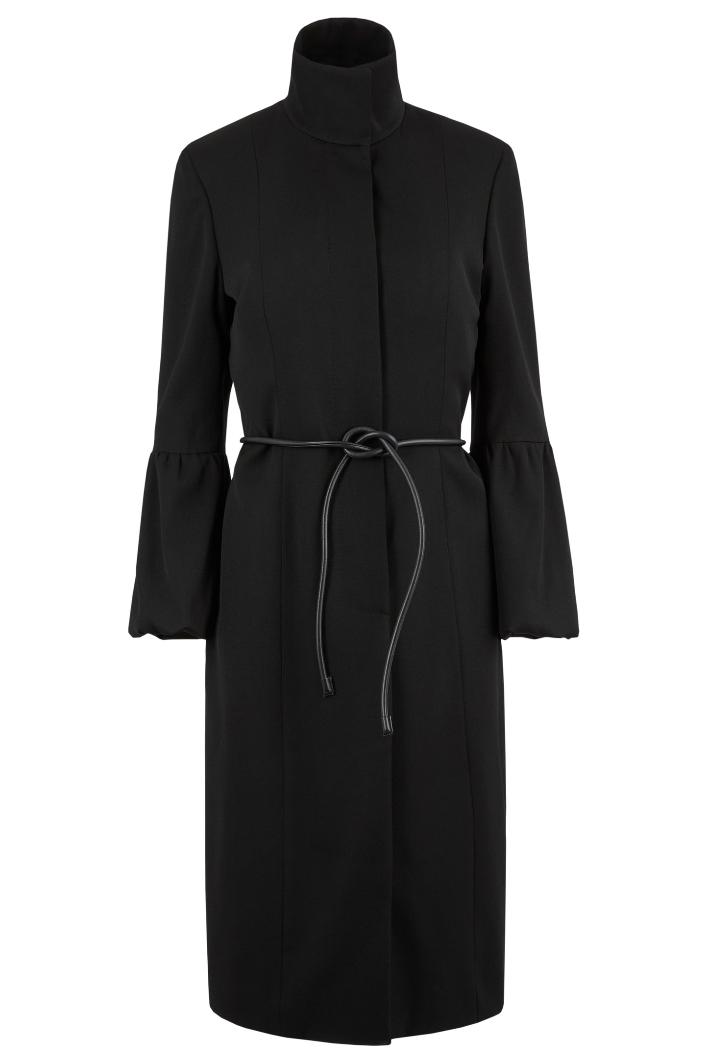 Vintage Gucci F/W 1999 Black Wool Leather Belted Coat