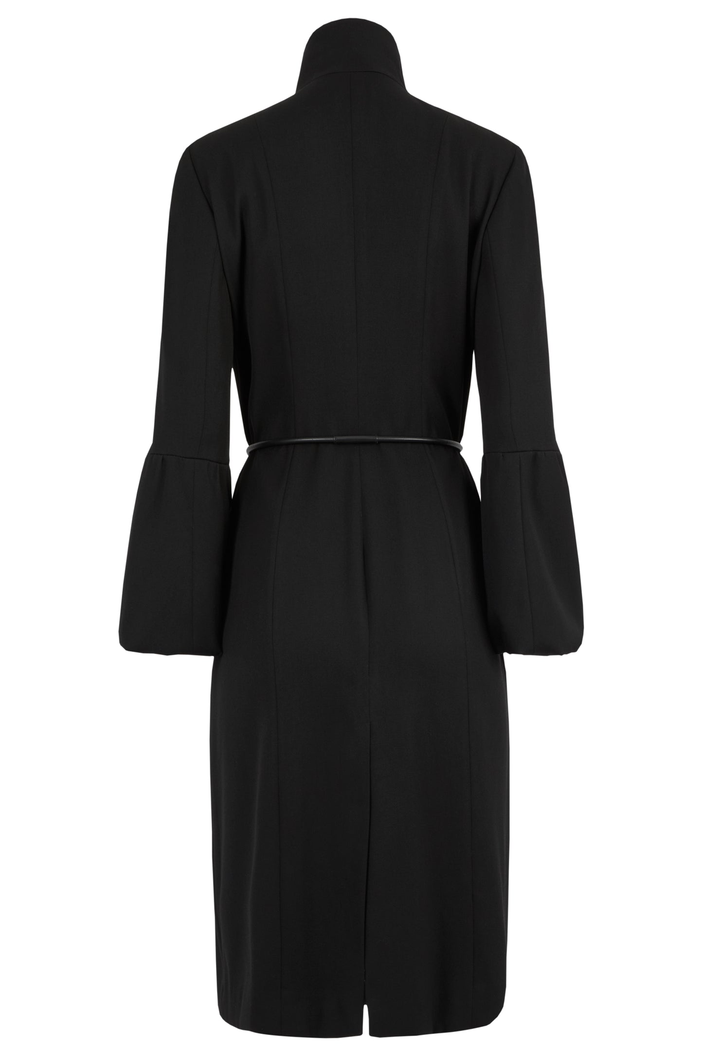 Vintage Gucci F/W 1999 Black Wool Leather Belted Coat