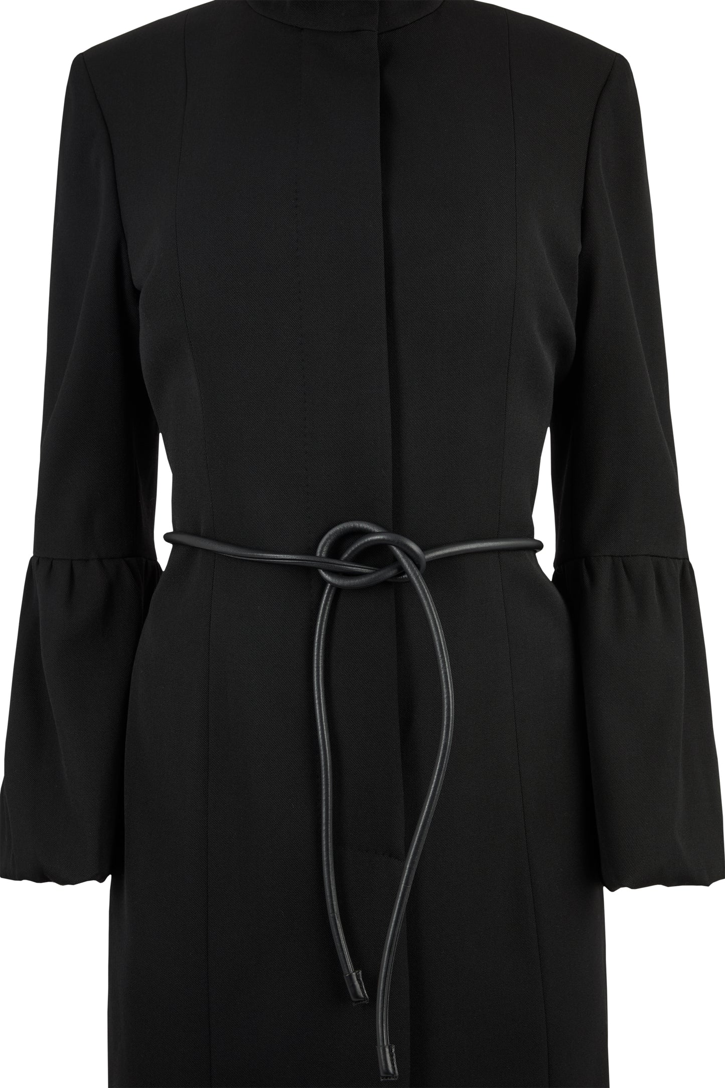 Vintage Gucci F/W 1999 Black Wool Leather Belted Coat