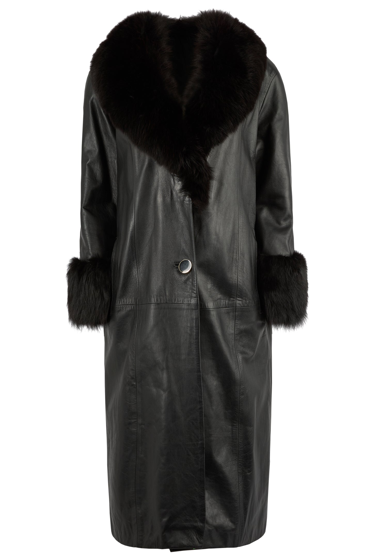 Vintage Fur Trimmed Leather TrenchCoat