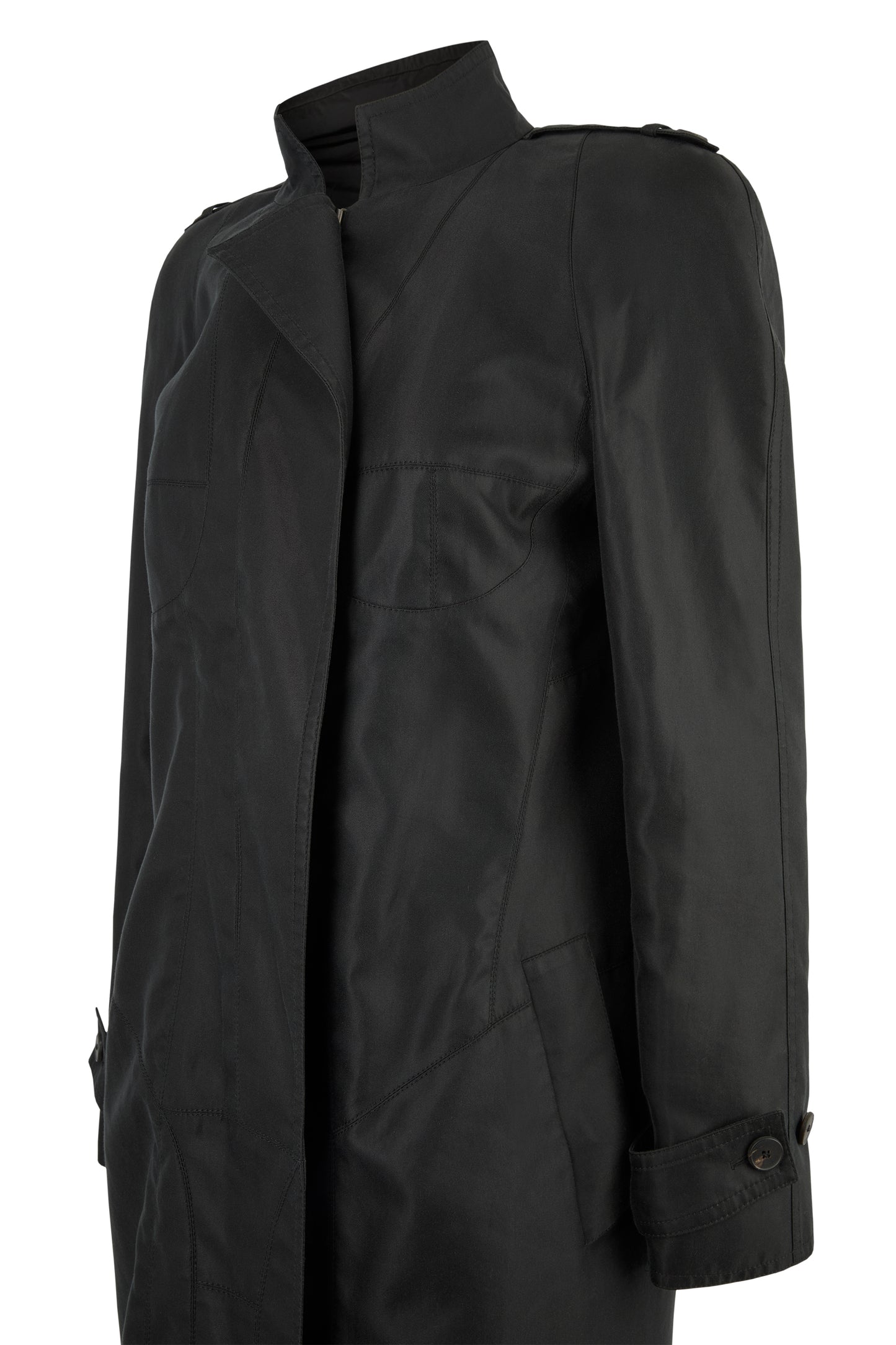 Vintage Yves Saint Laurent F/W 2003  Black Trench Coat