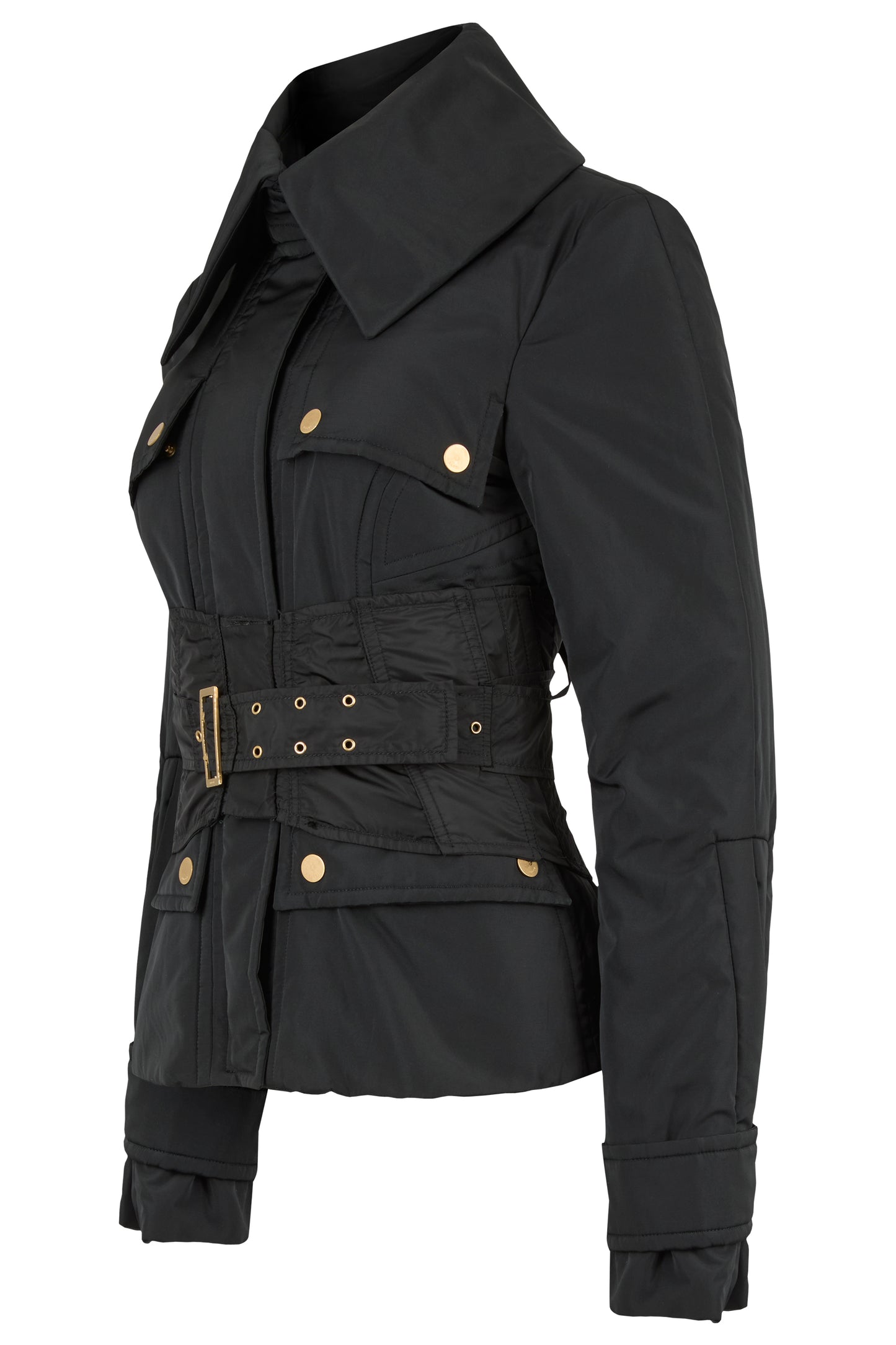 Vintage Gucci F/W 2003 Black Silk Corseted Jacket