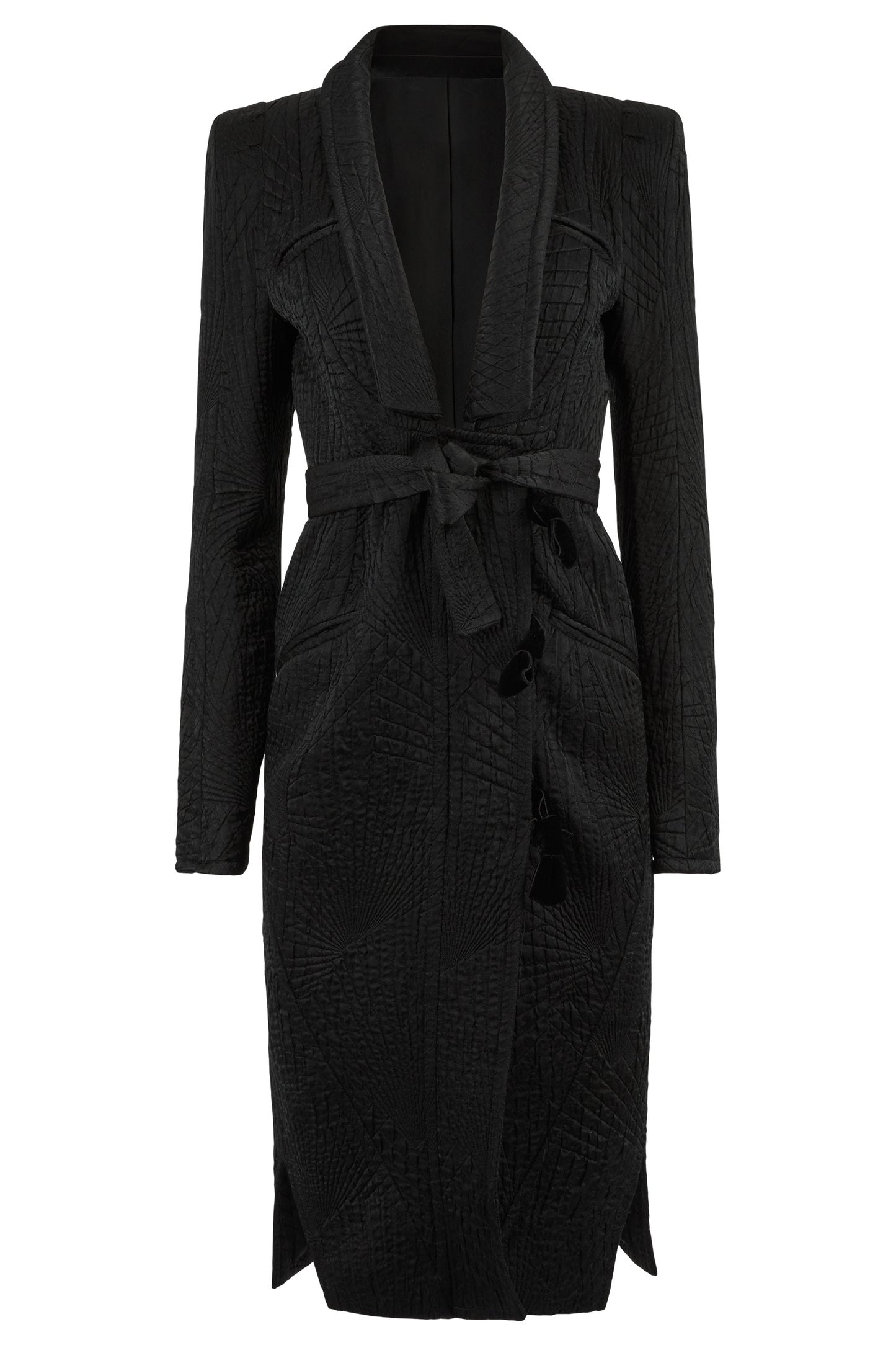 Vintage Yves Saint Laurent F/W 2004 Black Wool & Silk Longline Coat
