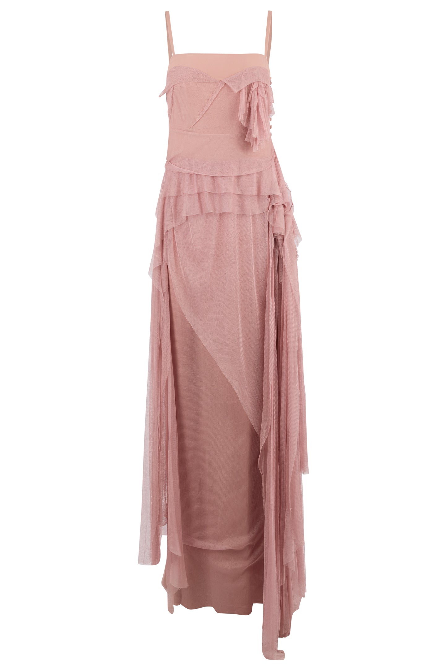 Vintage 2004 John Galliano Dusty Pink Chiffon Gown