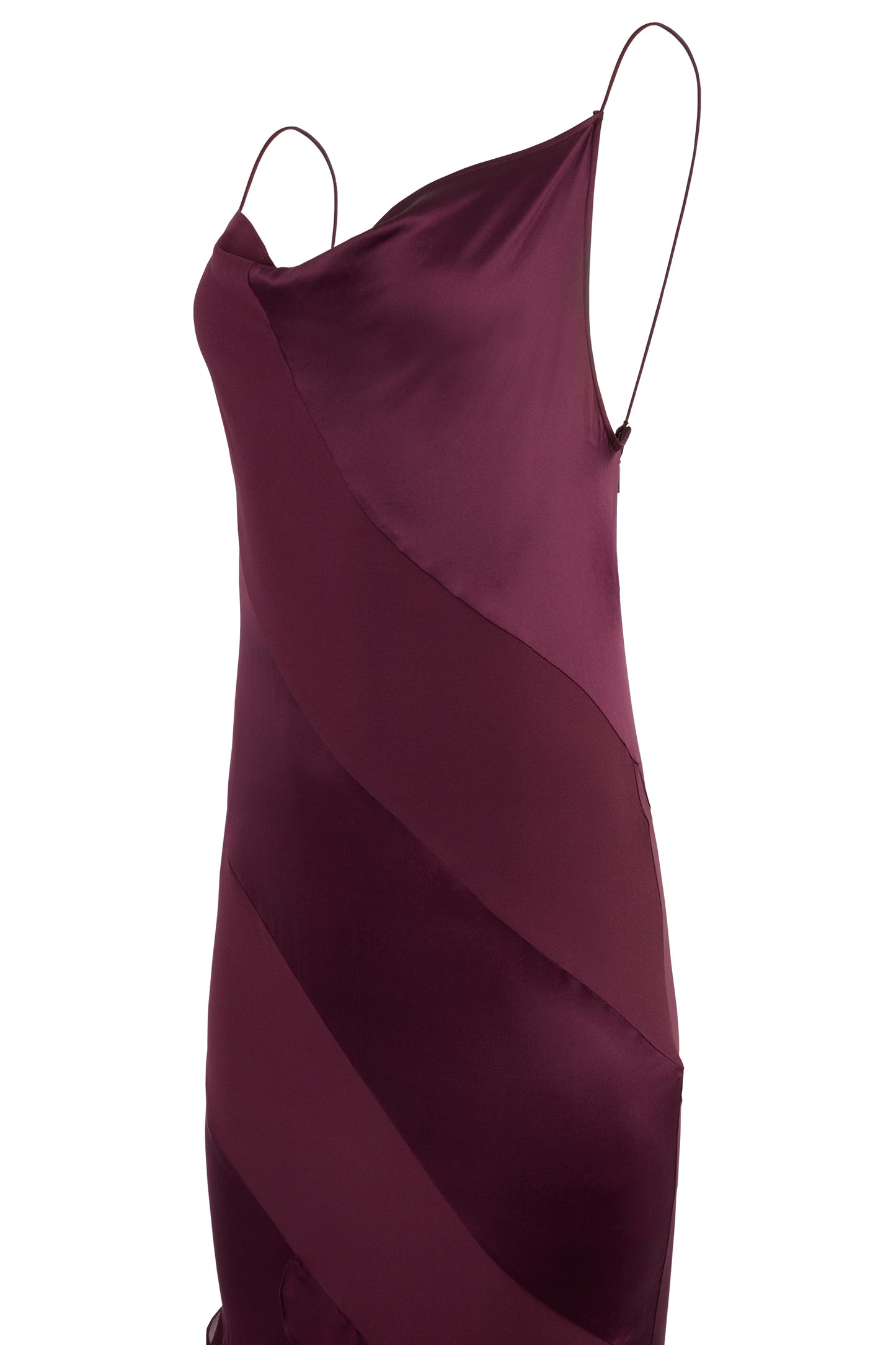 Vintage Purple Silk Cowl Neck Maxi Gown