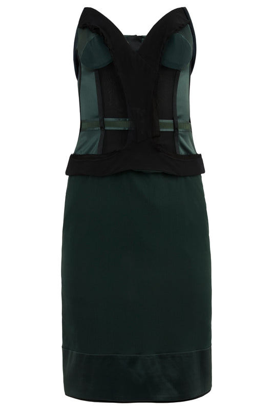 Vintage F/W 2003 Bustier Silk Green Dress