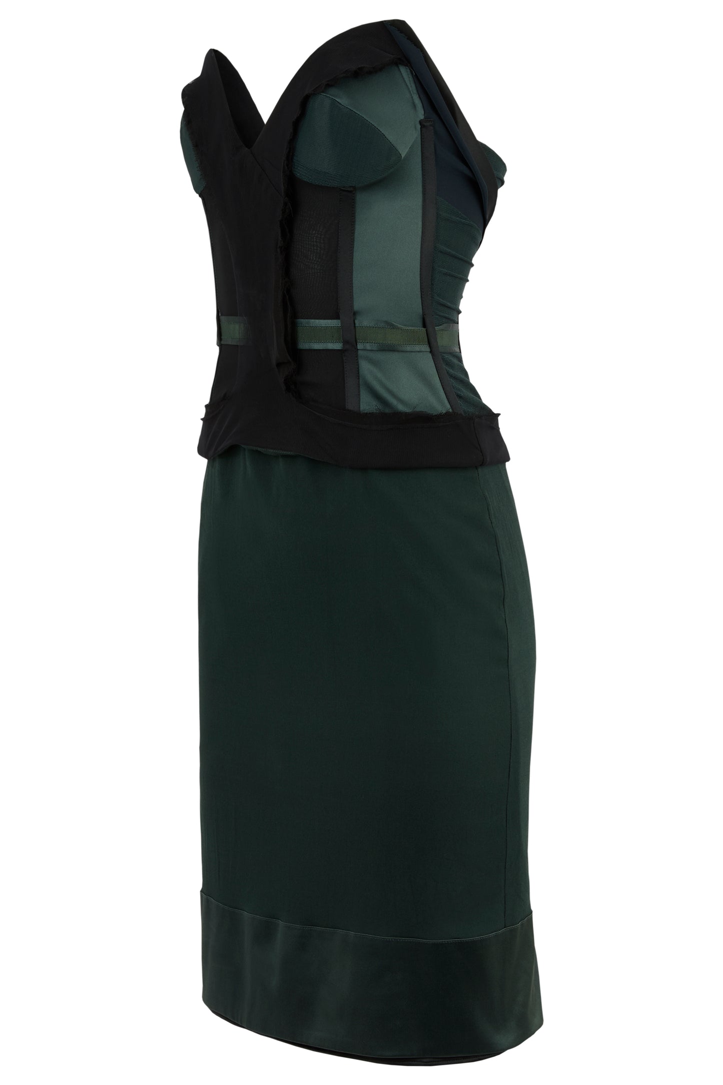 Vintage F/W 2003 Bustier Silk Green Dress