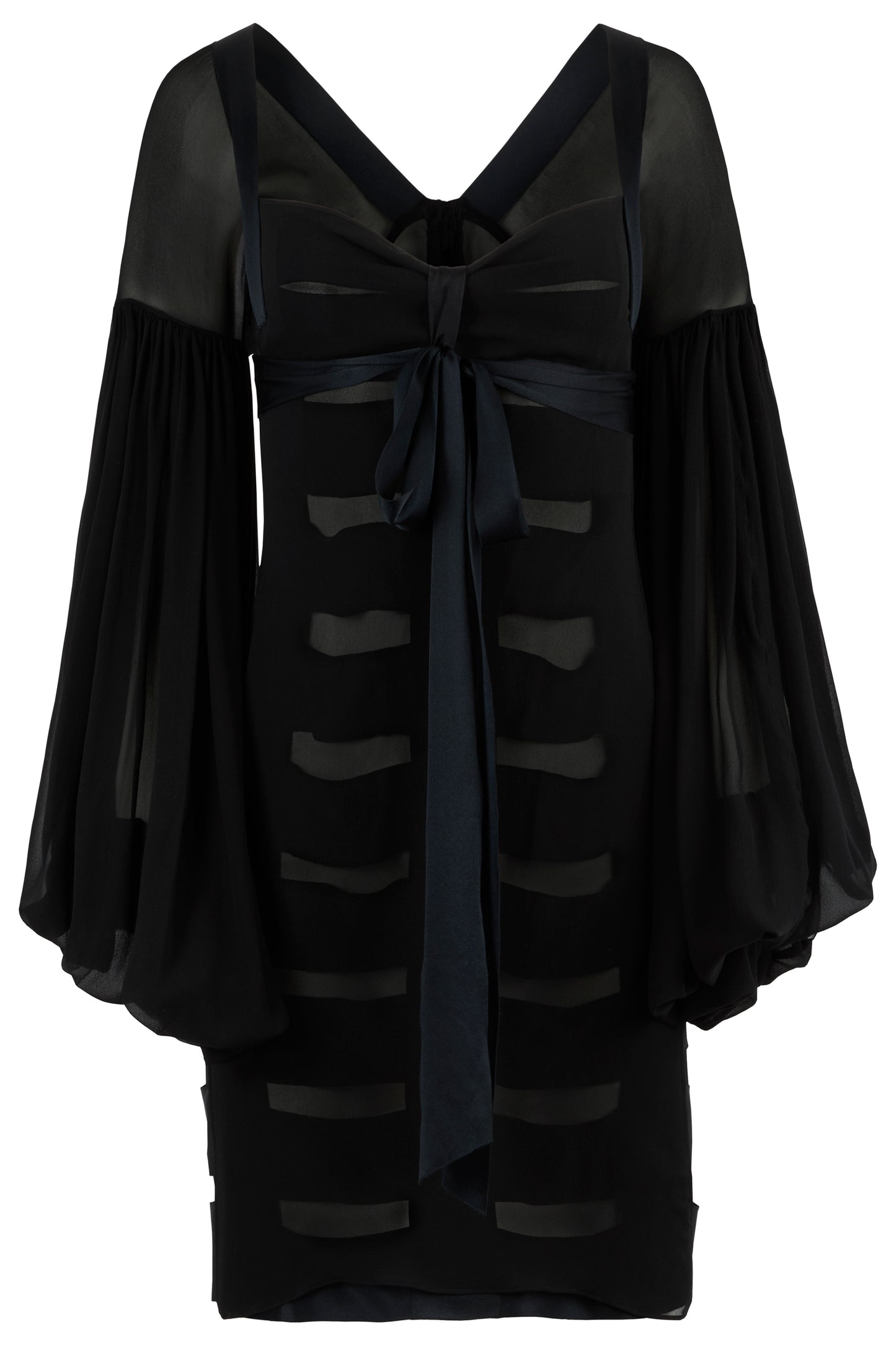 Vintage Yves Saint Laurent Rive Gauche F/W 2002 Silk Chiffon Black Dress