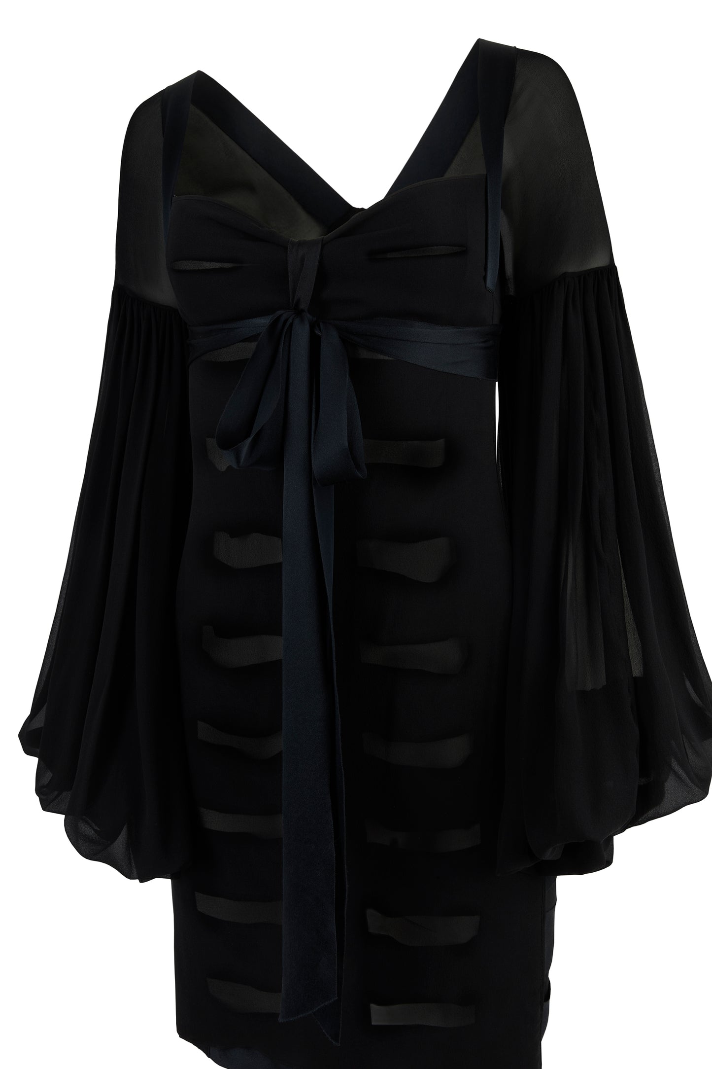 Vintage Yves Saint Laurent Rive Gauche F/W 2002 Silk Chiffon Black Dress