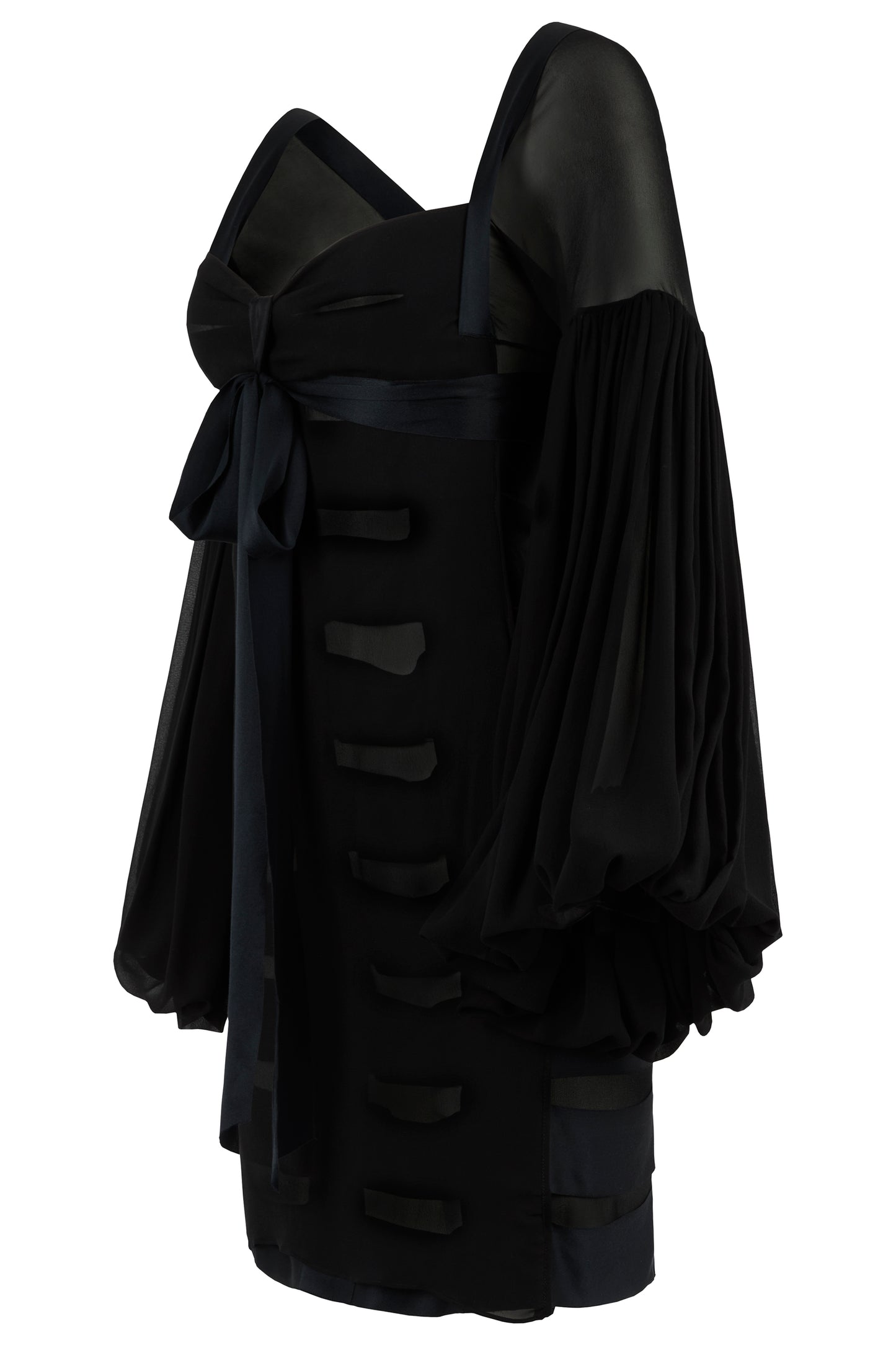 Vintage Yves Saint Laurent Rive Gauche F/W 2002 Silk Chiffon Black Dress