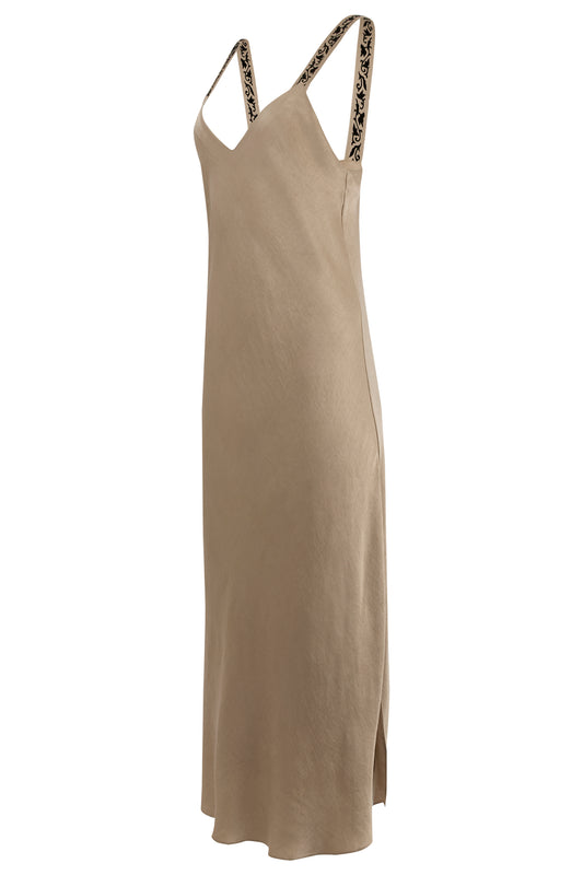 Blumarine Satin Champagne Slip Dress