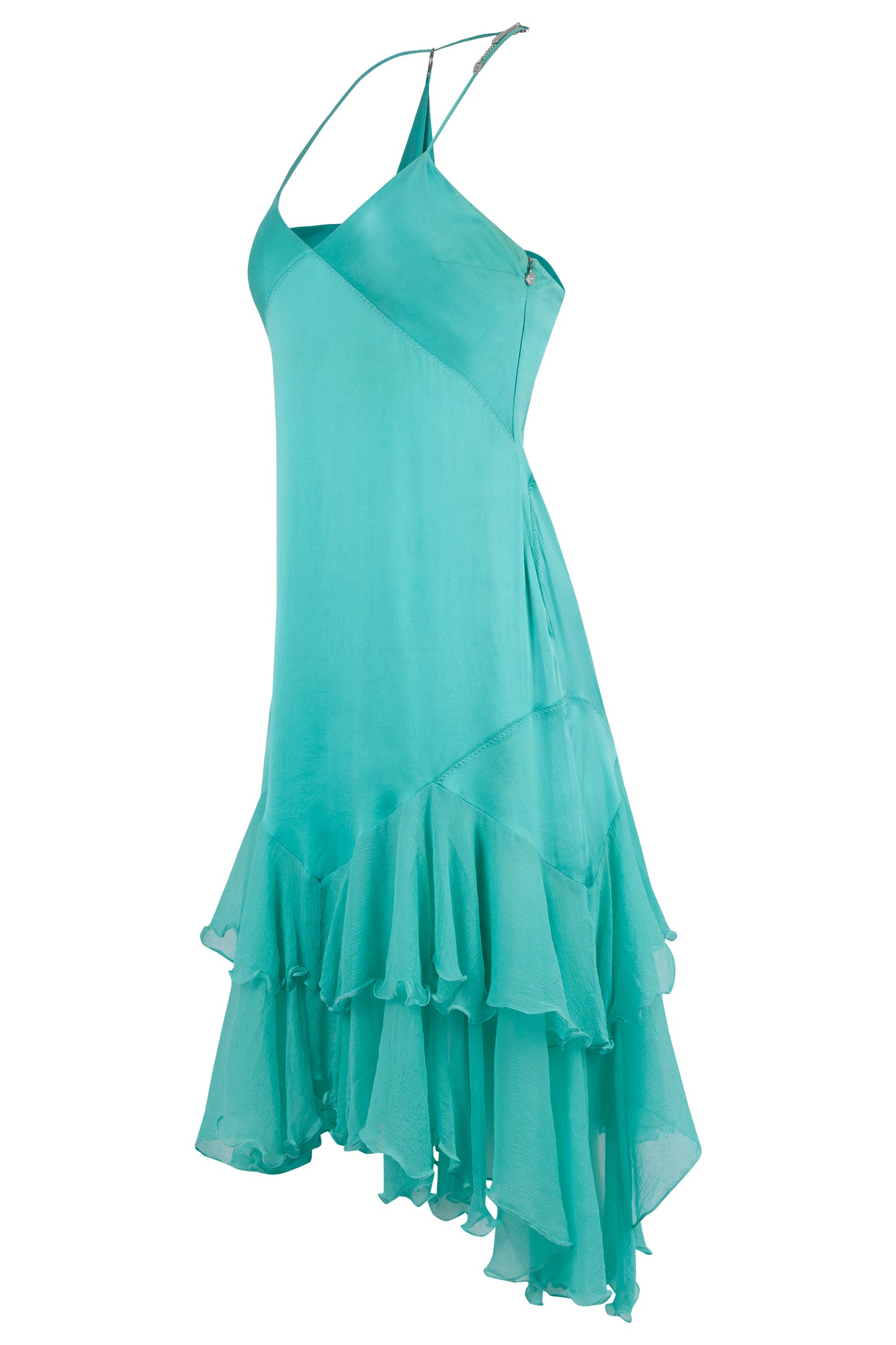 Roberto Cavalli Turquoise Blue 2004 Racerback Dress