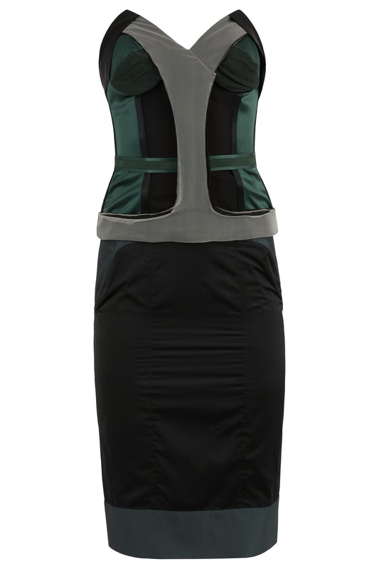 Vintage Stella McCartney F/W 2003 Green Silk Bustier Co-ord set