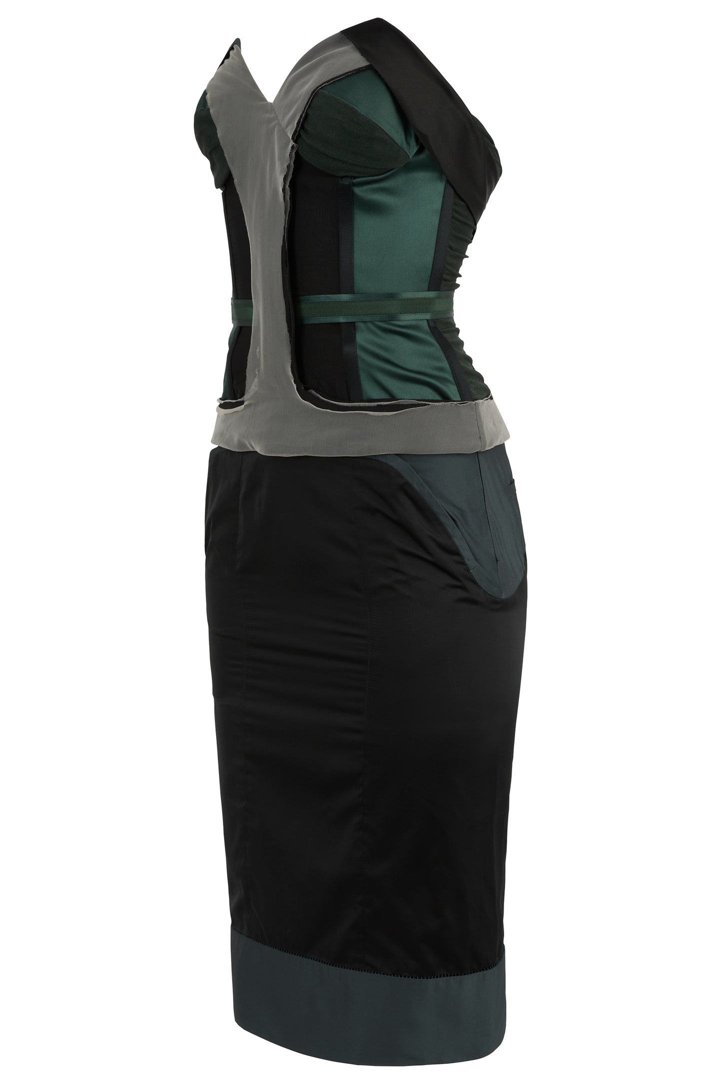 Vintage Stella McCartney F/W 2003 Green Silk Bustier Co-ord set