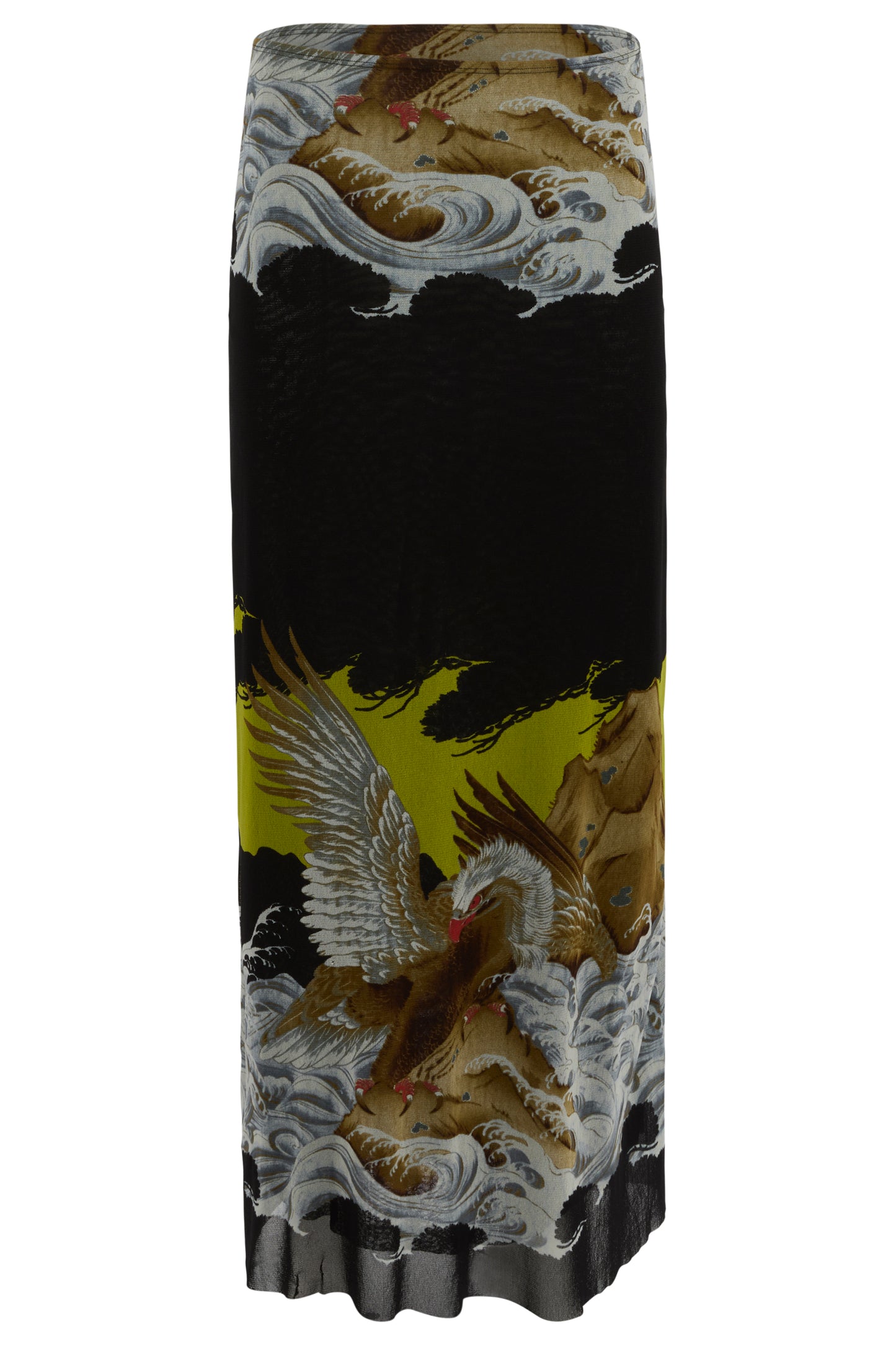 Vintage Jean Paul Gaultier 1990'S Japanese Golden Eagle Print Mesh Co-ord Set