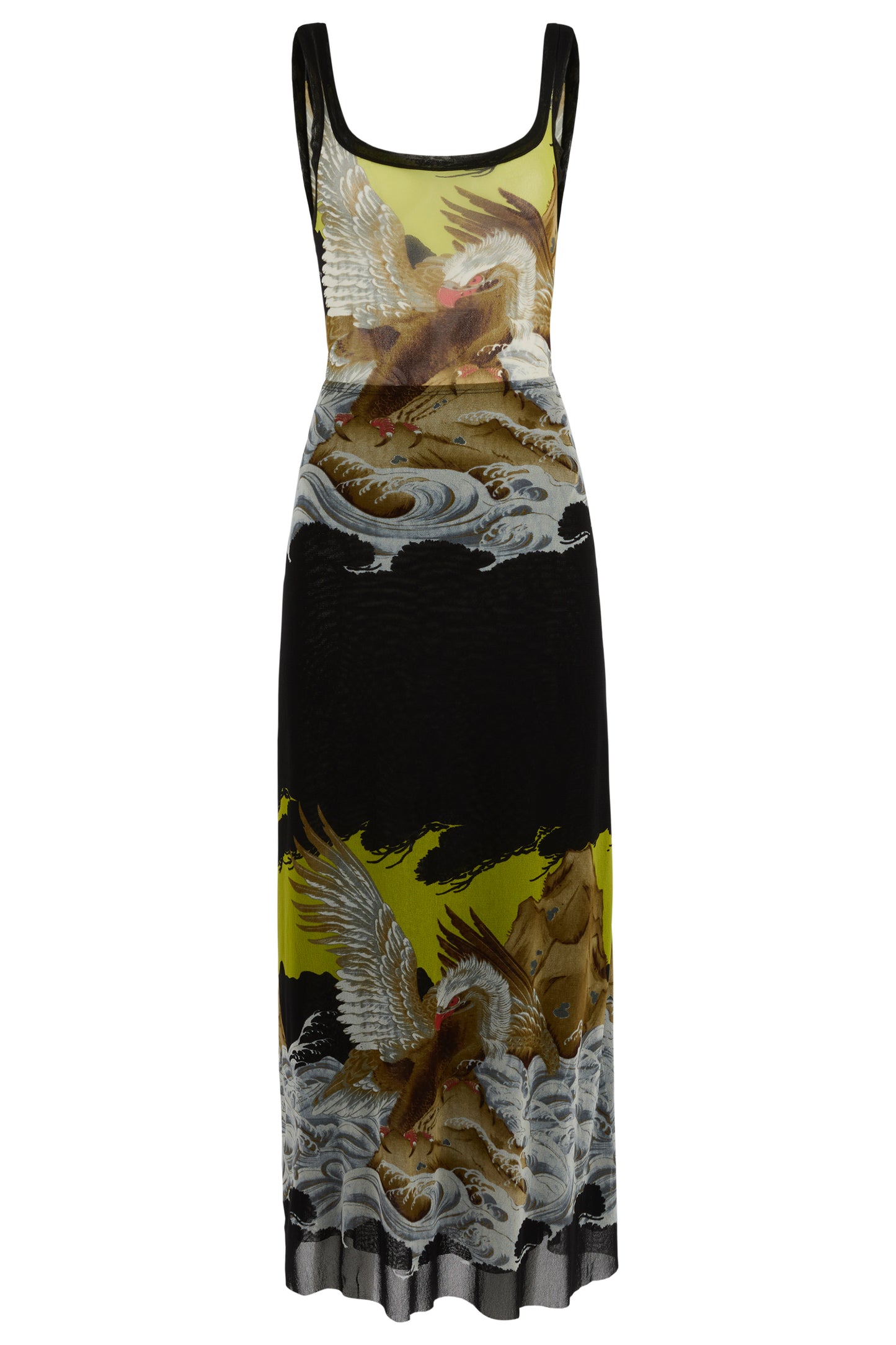 Vintage Jean Paul Gaultier 1990'S Japanese Golden Eagle Print Mesh Co-ord Set
