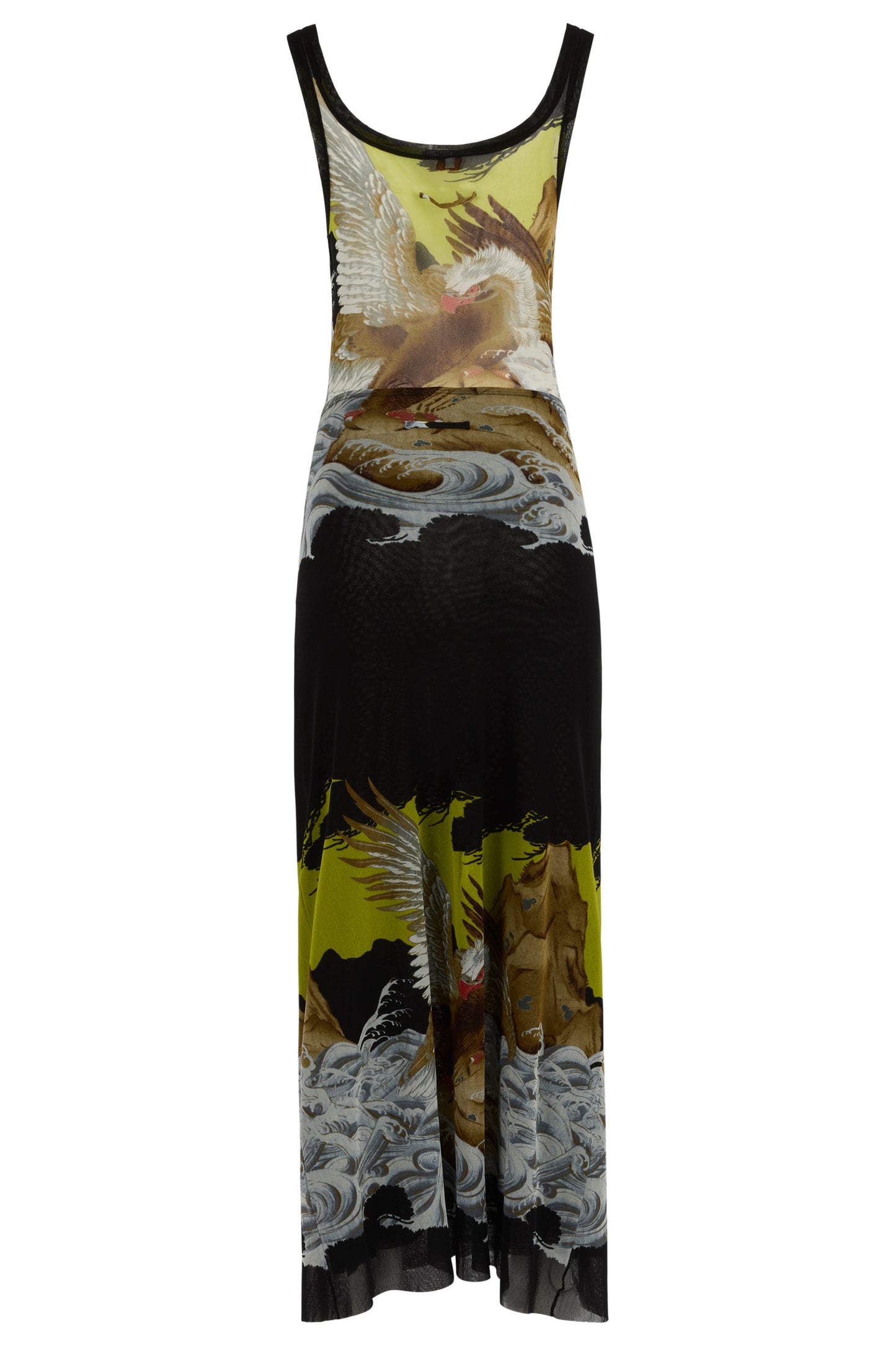 Vintage Jean Paul Gaultier 1990'S Japanese Golden Eagle Print Mesh Co-ord Set
