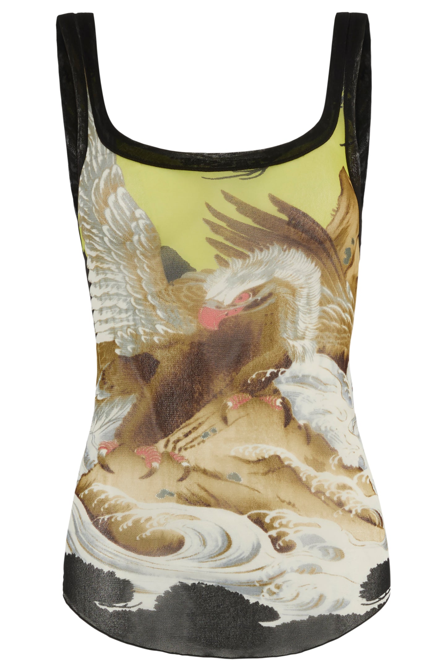 Vintage Jean Paul Gaultier 1990'S Japanese Golden Eagle Print Mesh Co-ord Set