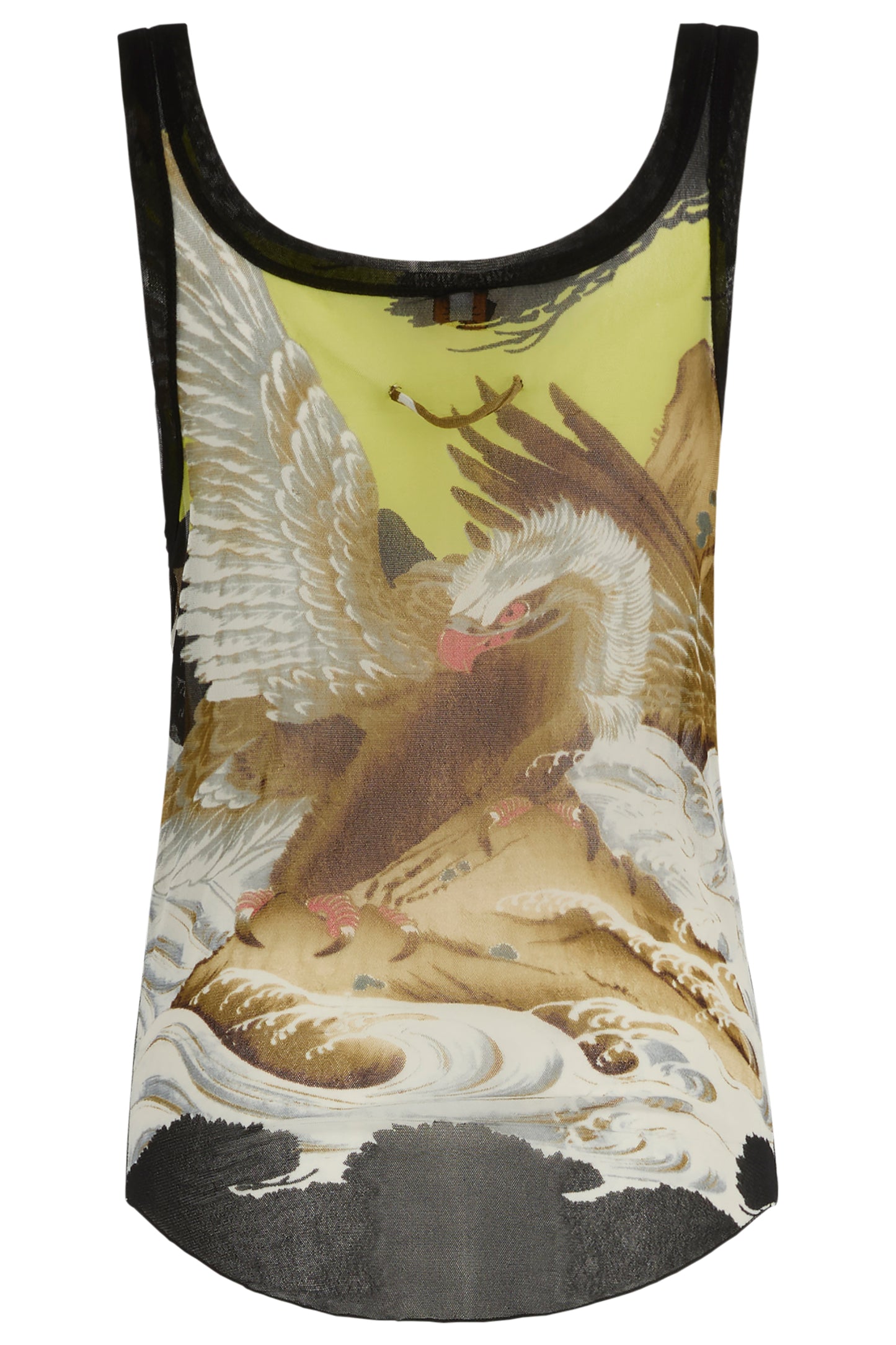 Vintage Jean Paul Gaultier 1990'S Japanese Golden Eagle Print Mesh Co-ord Set