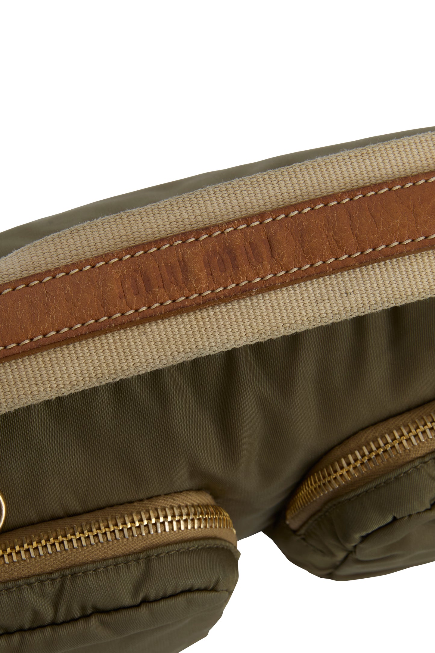 Vintage 1990's Miu Miu Khaki Green Nylon Shoulder Bag