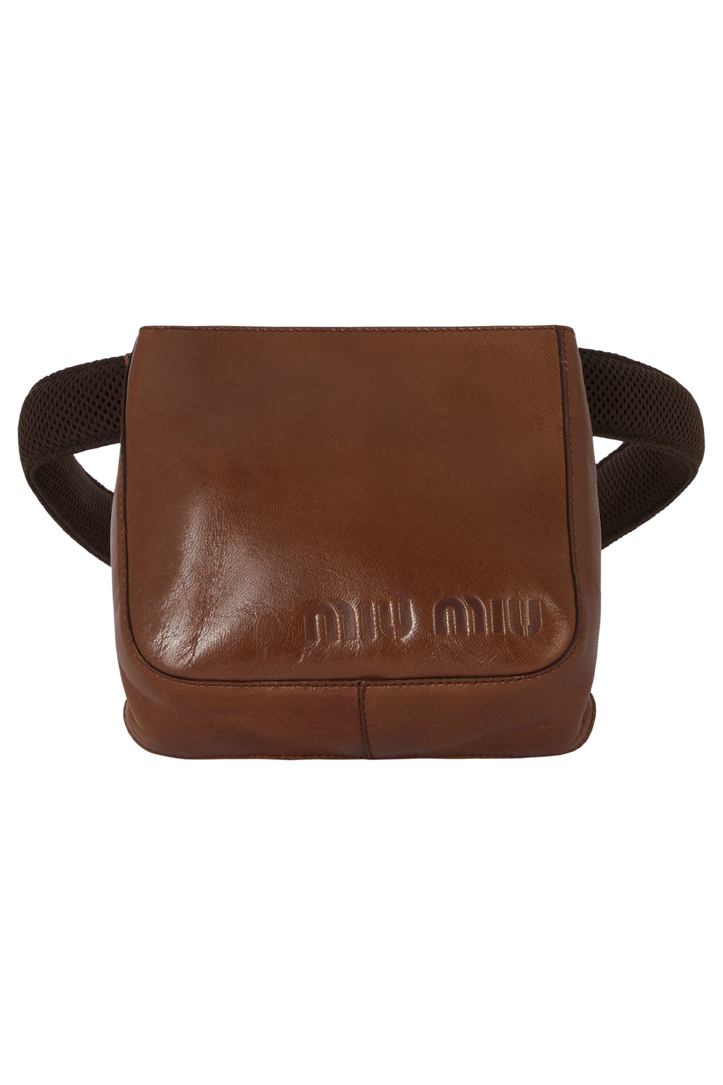 Vintage Miu Miu 1999 Brown Leather Belt Bag