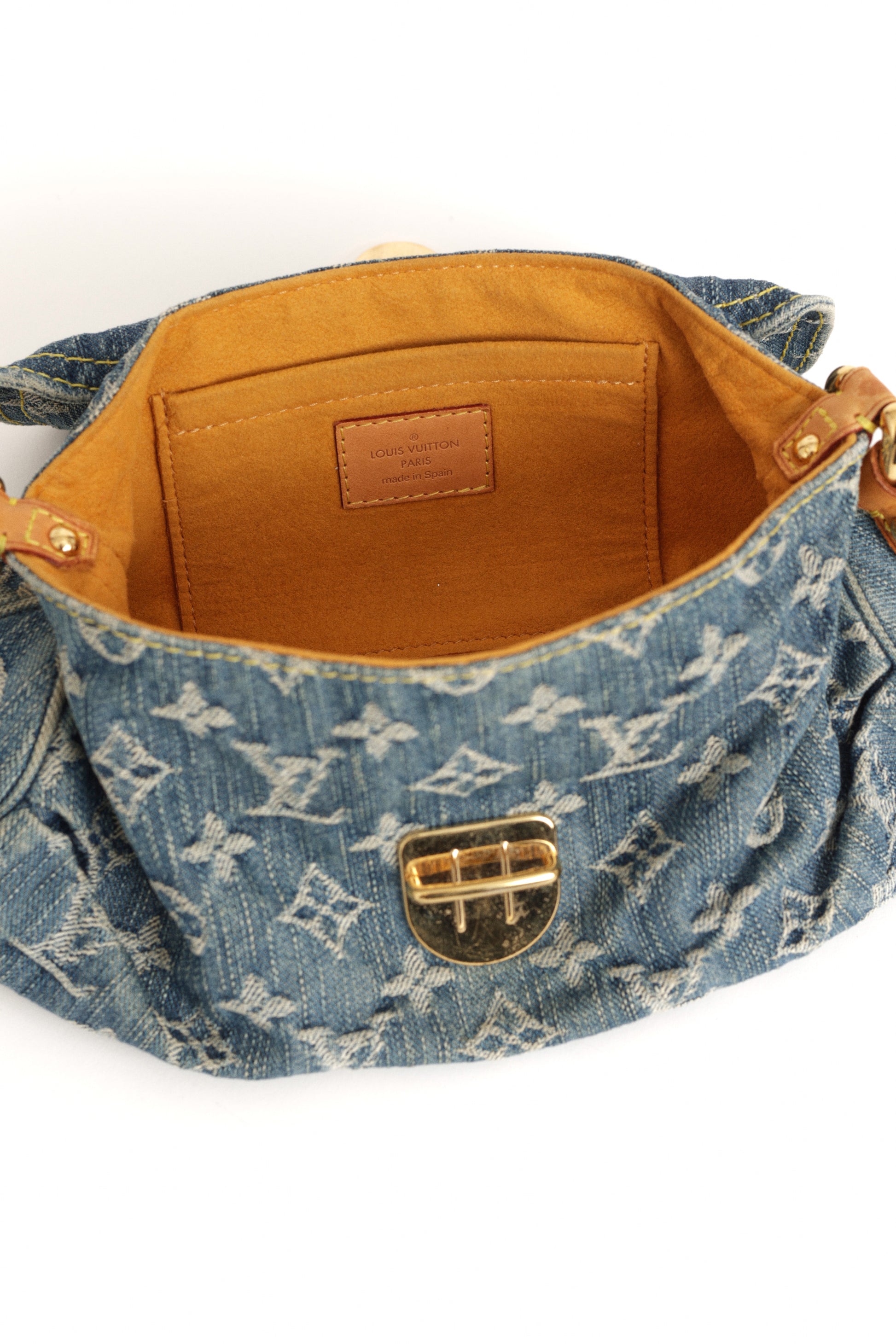 Louis Vuitton Blue Denim Monogram Pleaty Bag | Dearluxe