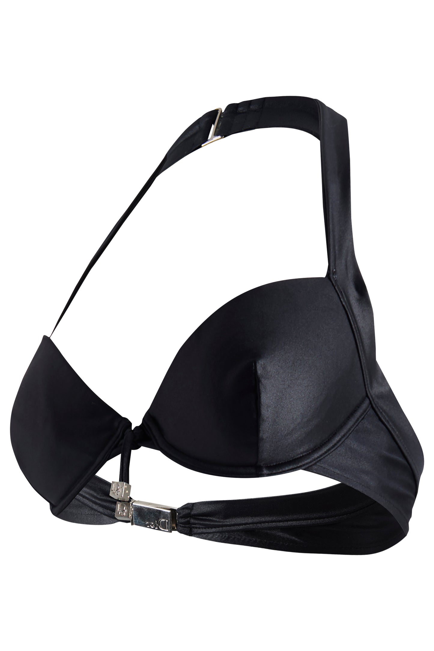 Vintage 2000's Christian Dior  Dice Satin Black Charm Bralette