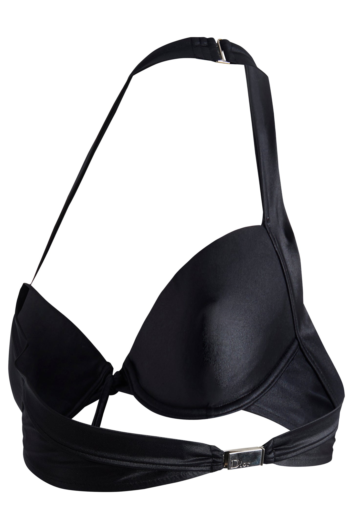 Vintage 2000's Christian Dior  Dice Satin Black Charm Bralette