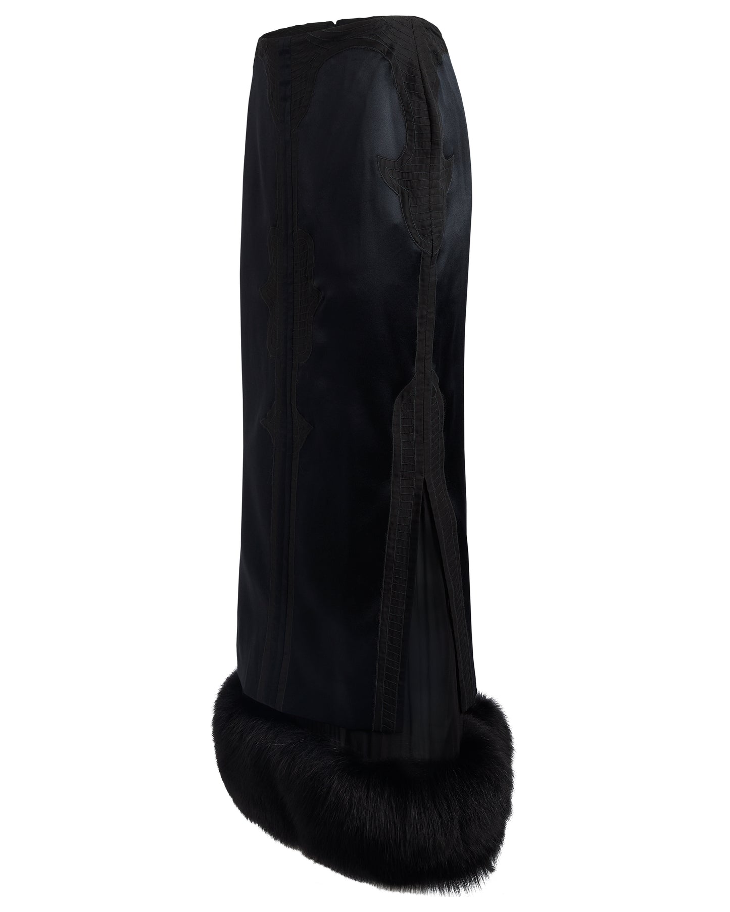 Rare Yves Saint Laurent F/W 2004 Tuxedo Mink Skirt Set