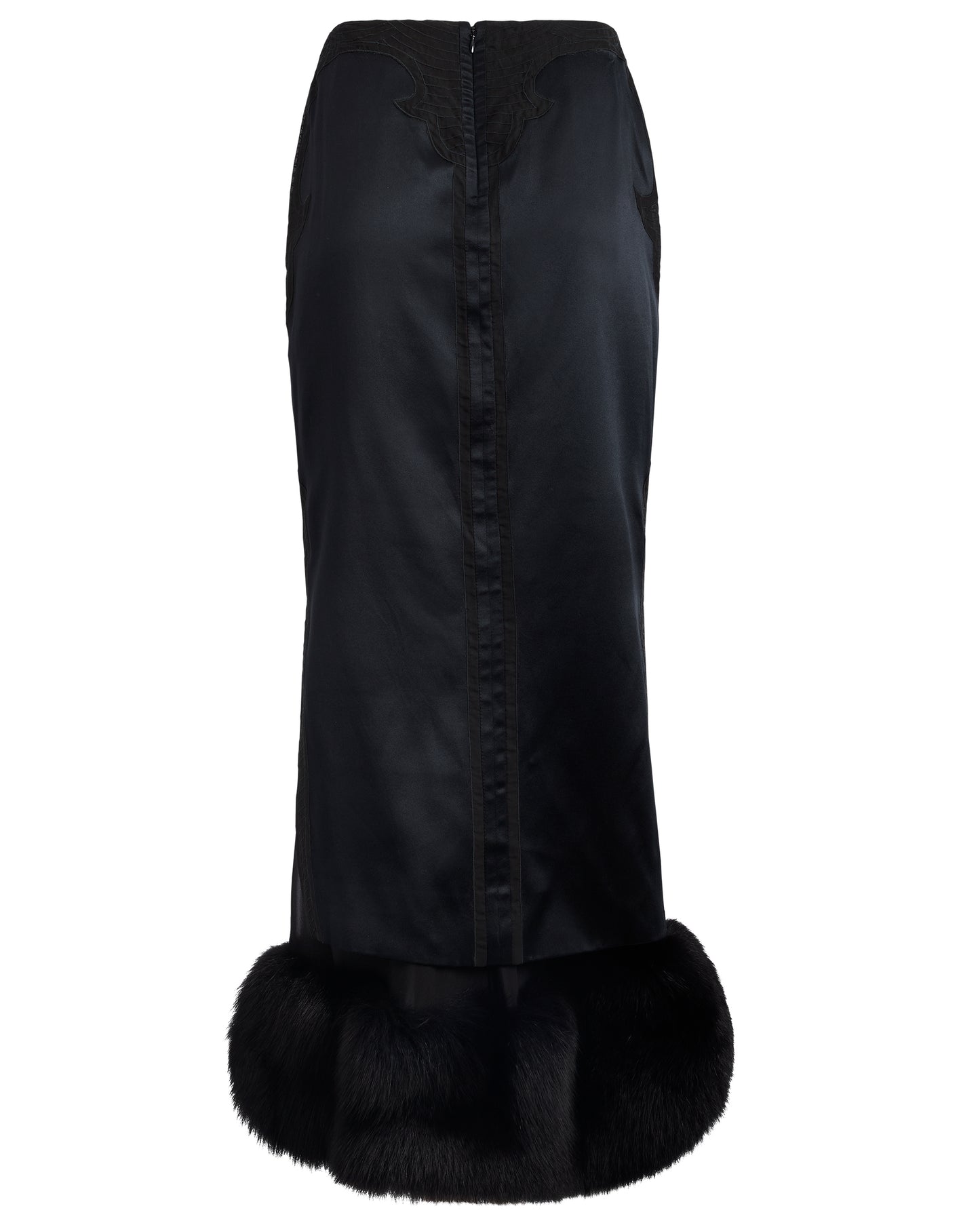 Rare Yves Saint Laurent F/W 2004 Tuxedo Mink Skirt Set
