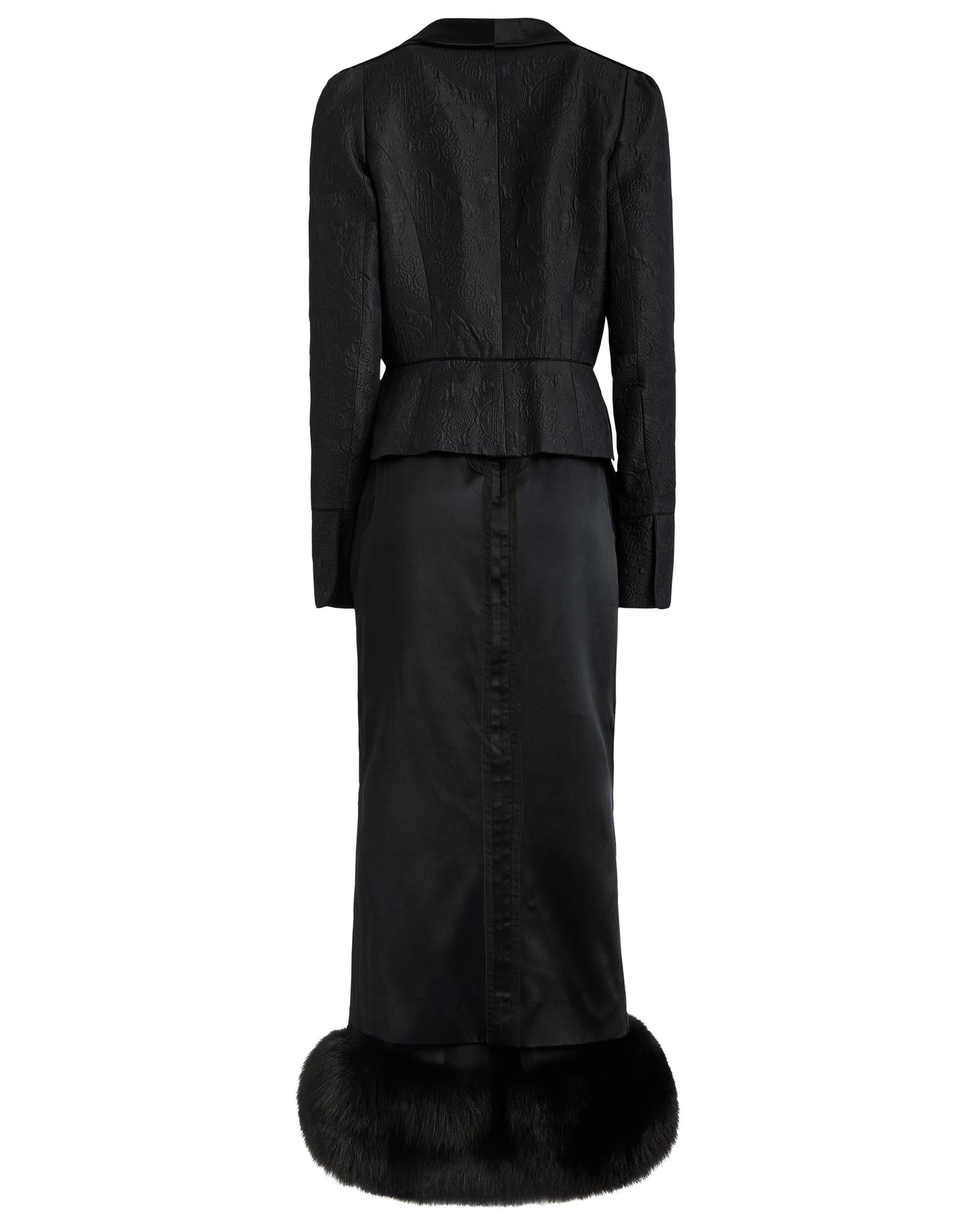 Rare Yves Saint Laurent F/W 2004 Tuxedo Mink Skirt Set