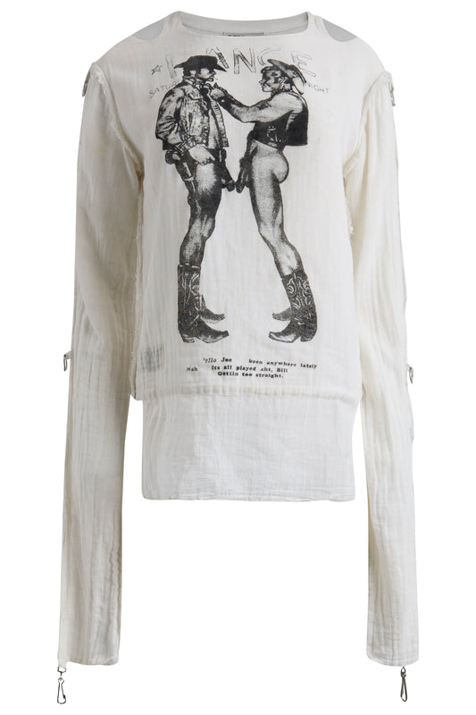 Vintage  1970's Vivienne Westwood Seditionaires "Cowboy," Muslin Long-sleeve top