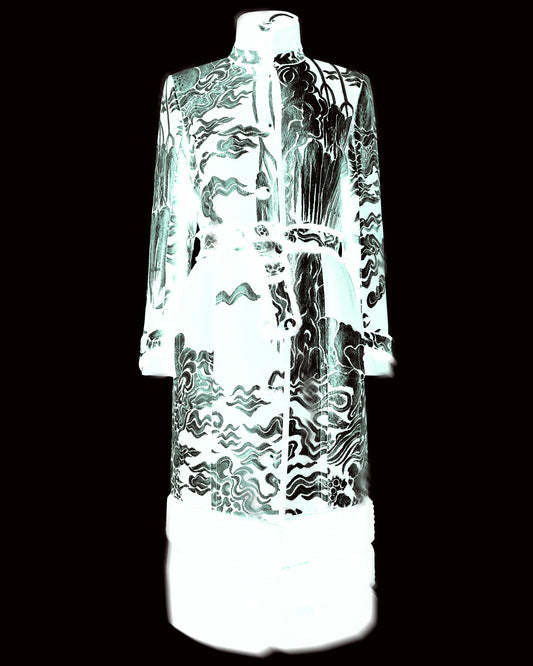 Yves Saint Laurent Rive Gauche F/W 2004 Jacquard Mink Coat & Skirt