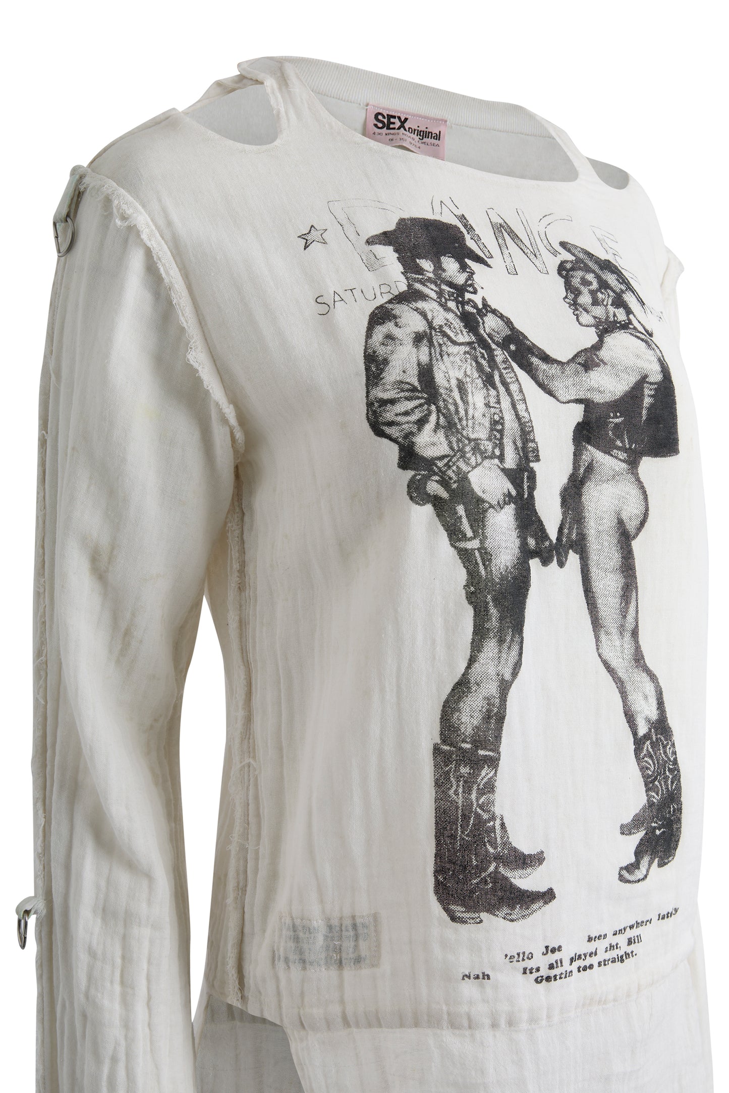 Vintage  1970's Vivienne Westwood Seditionaires "Cowboy," Muslin Long-sleeve top