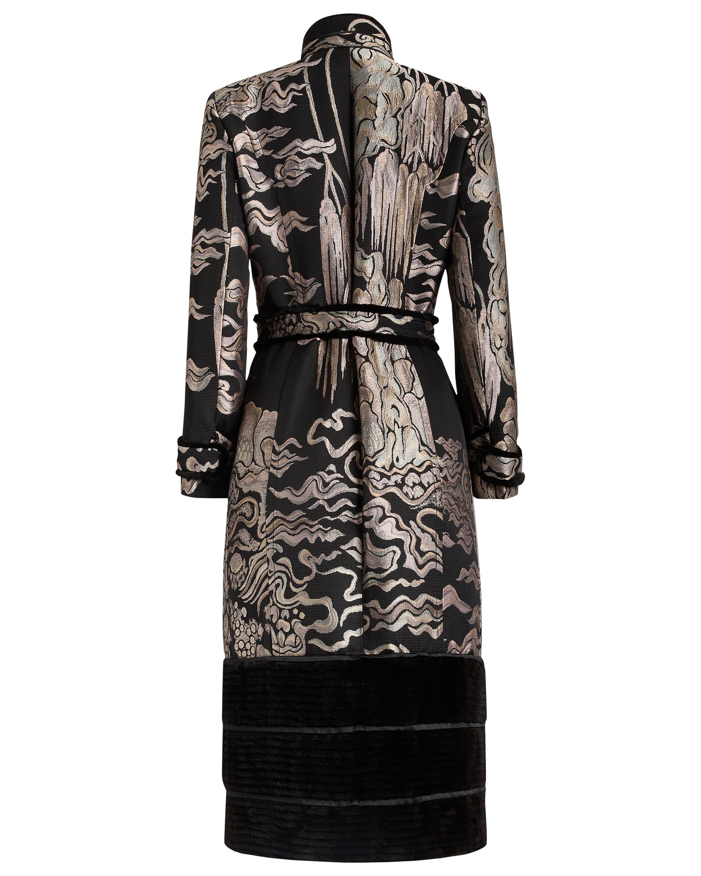 Yves Saint Laurent Rive Gauche F/W 2004 Jacquard Mink Coat & Skirt