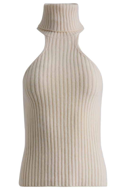 Vintage 2000's Gucci Cream Cashmere Roll Neck Top