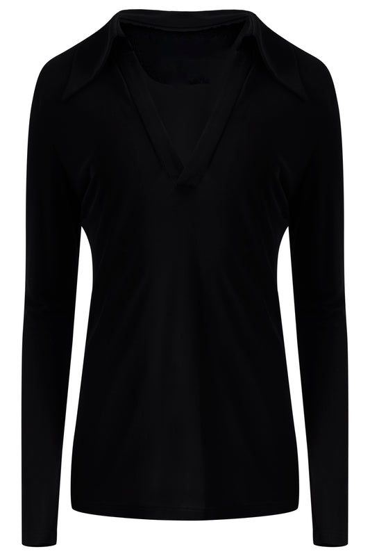 Vintage Gucci 1996 Long Sleeve Black V-Neck Shirt