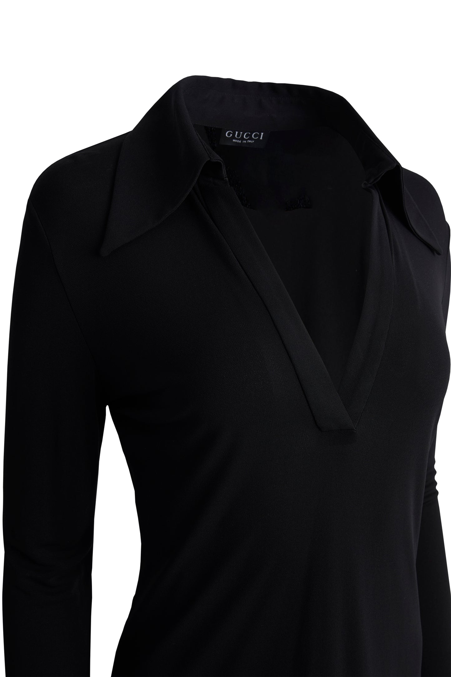 Vintage Gucci 1996 Long Sleeve Black V-Neck Shirt