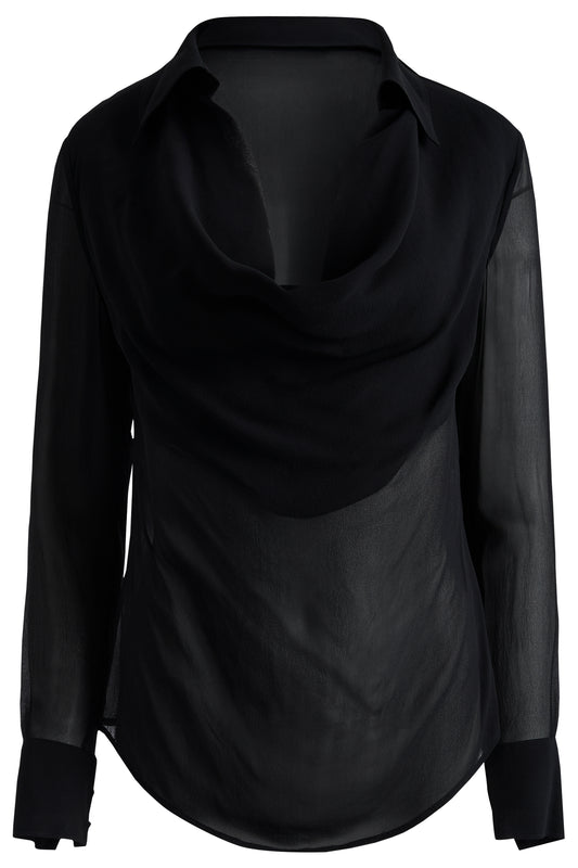 Vintage Alexander Mcqueen 2007 Draped Cow Neck Blouse