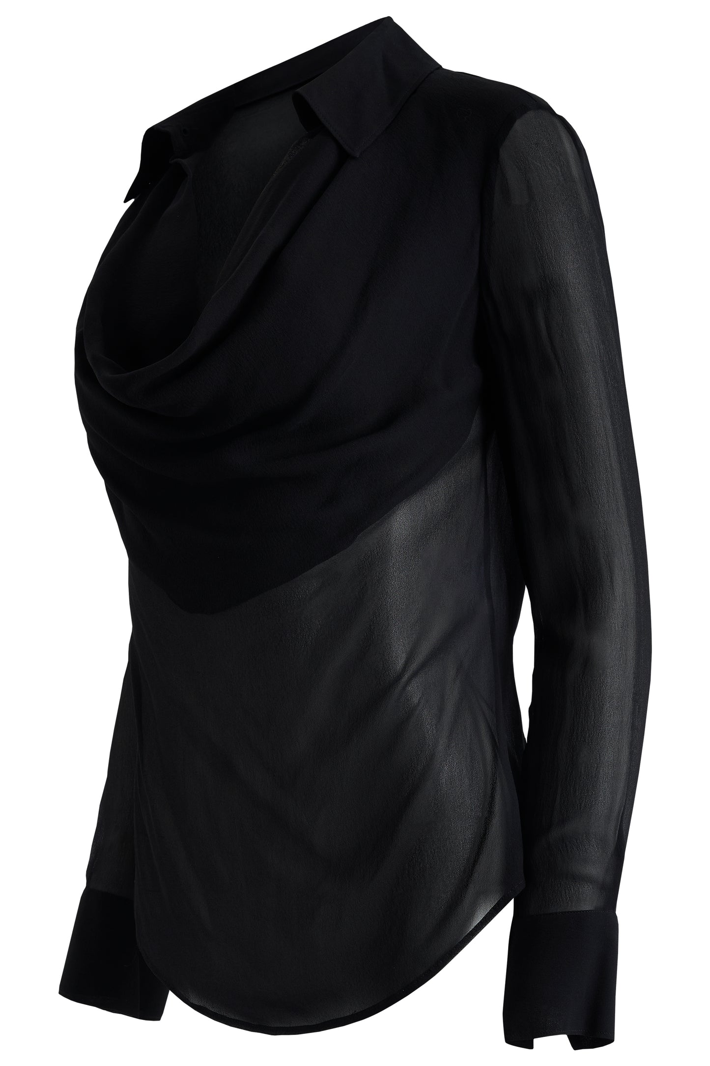Vintage Alexander Mcqueen 2007 Draped Cow Neck Blouse