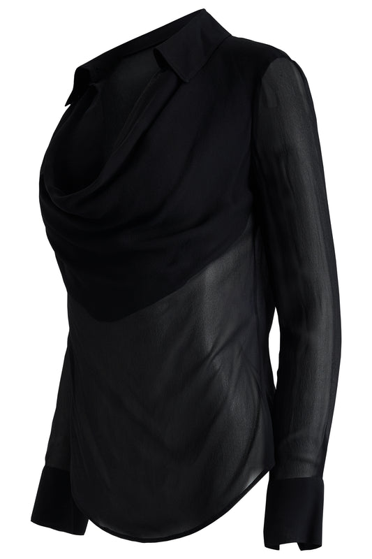 Vintage Alexander Mcqueen 2007 Draped Cow Neck Blouse
