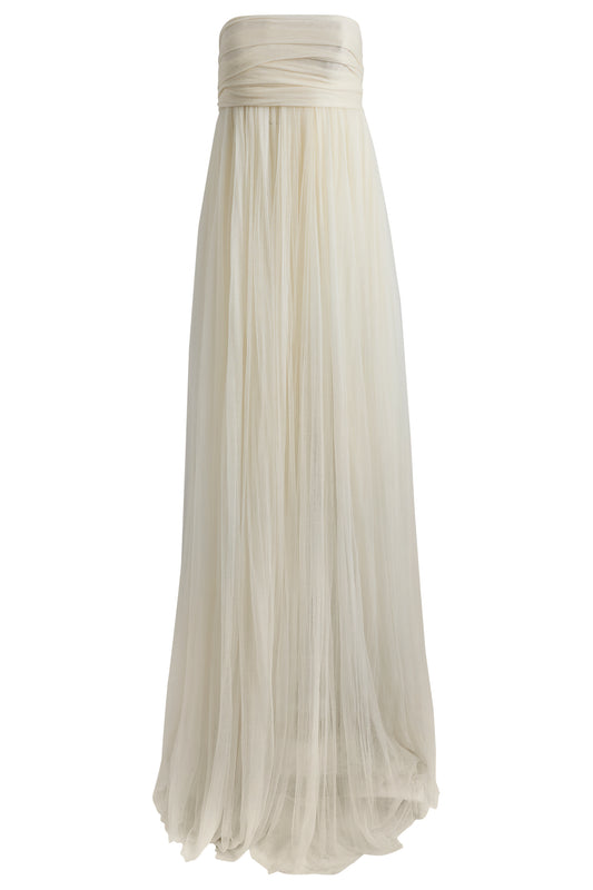 Alexander McQueen by Sarah Burton 2012 Tulle Gathered Bustier Draped Gown