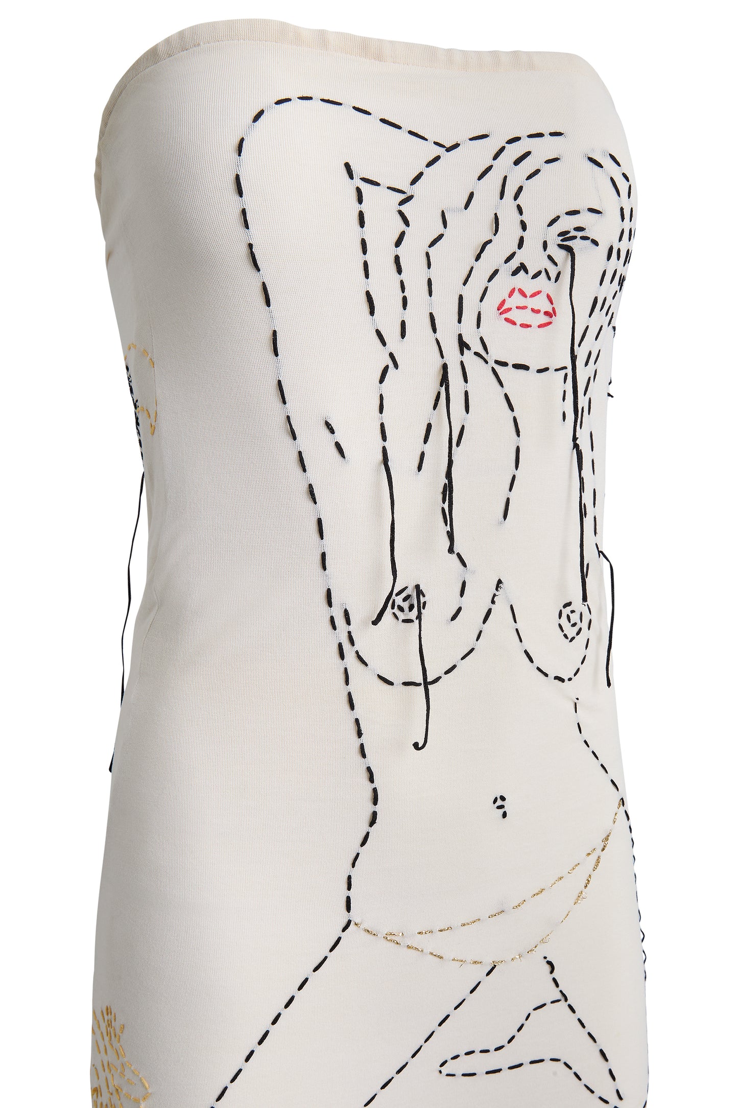 Vintage Chloe By Stella McCartney S/S 1999 Embroidered Tube Dress