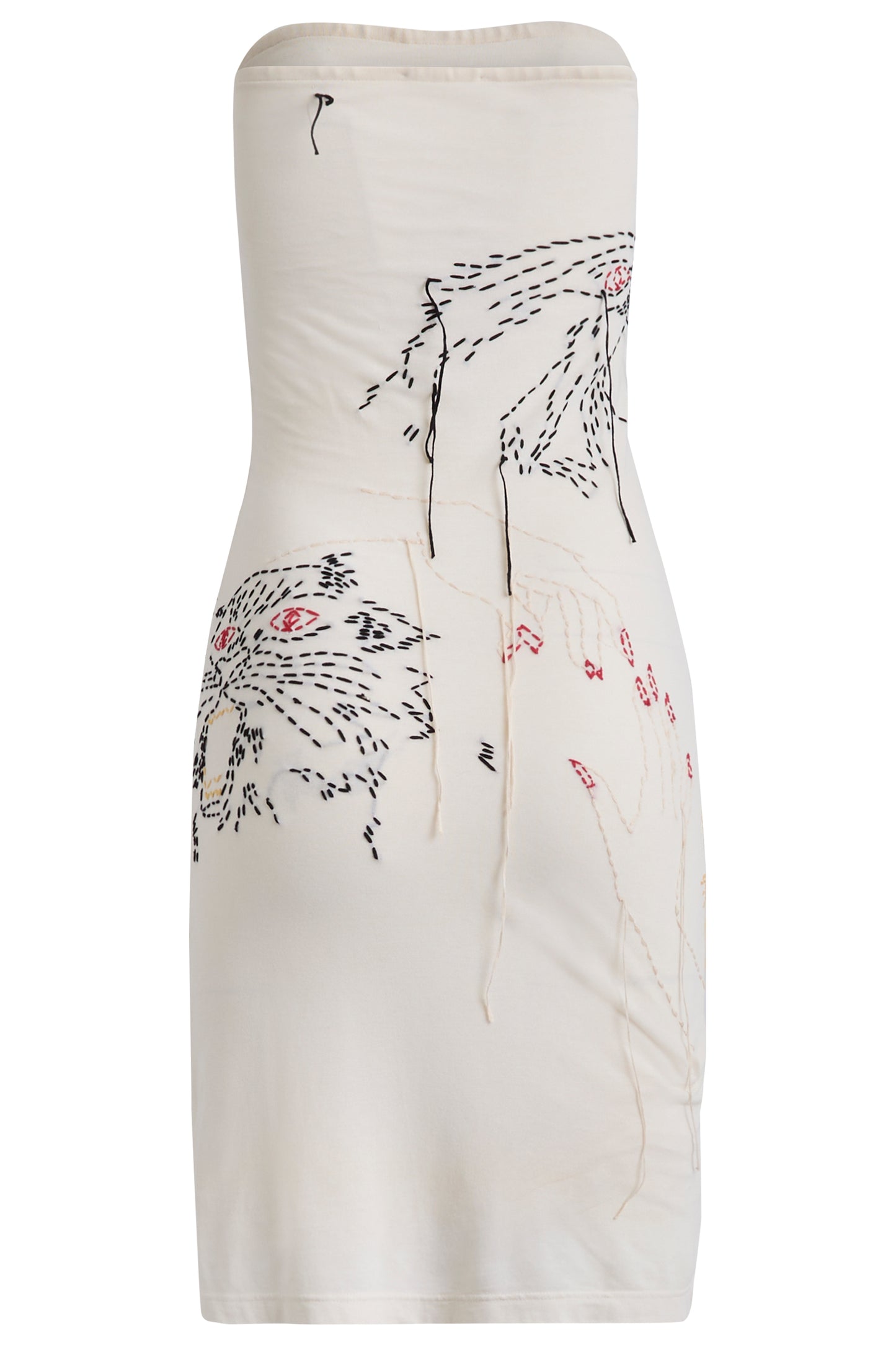 Vintage Chloe By Stella McCartney S/S 1999 Embroidered Tube Dress